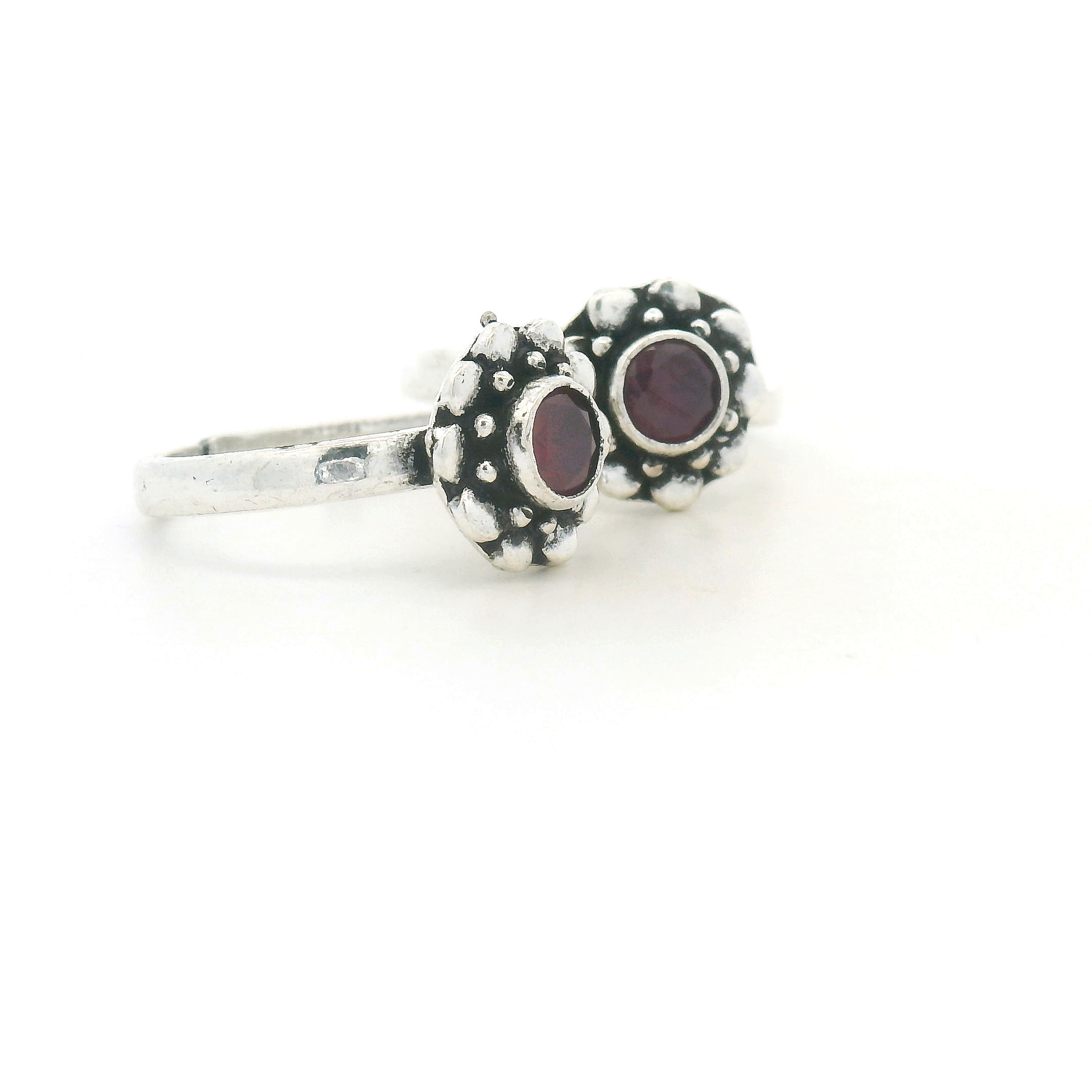 Ruby Toe Ring for Silver