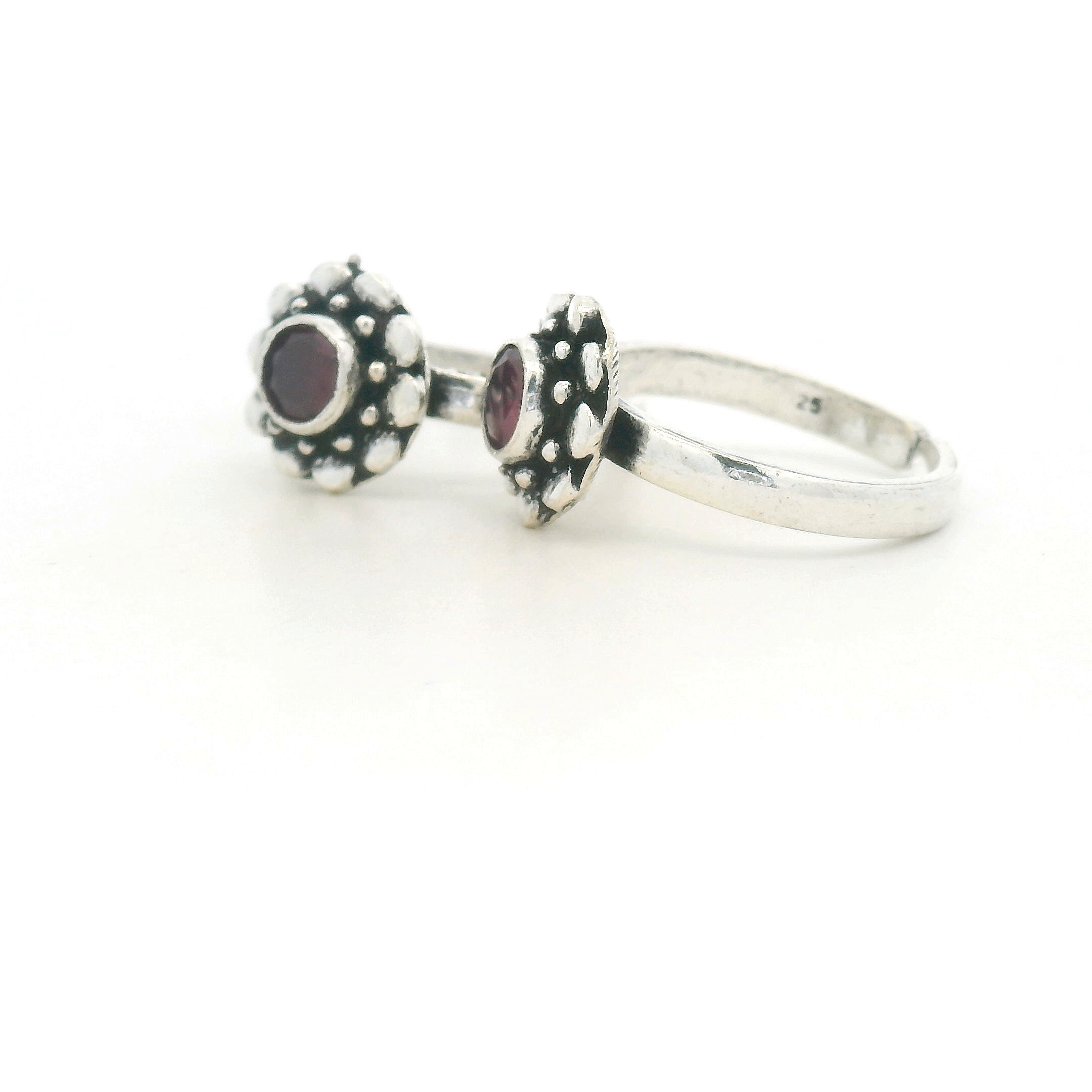 Ruby Toe Ring for Silver