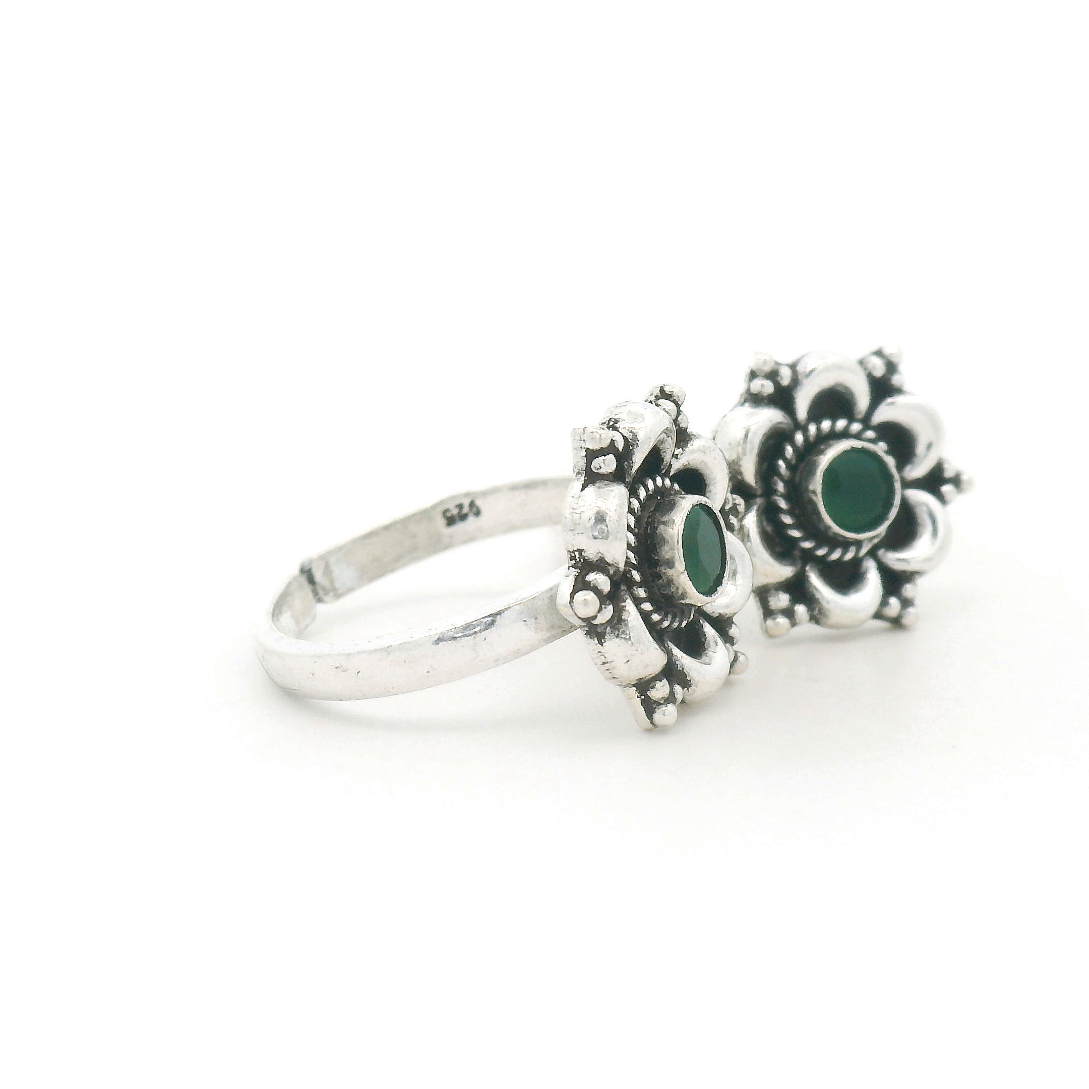 Green Stone Toe Rings