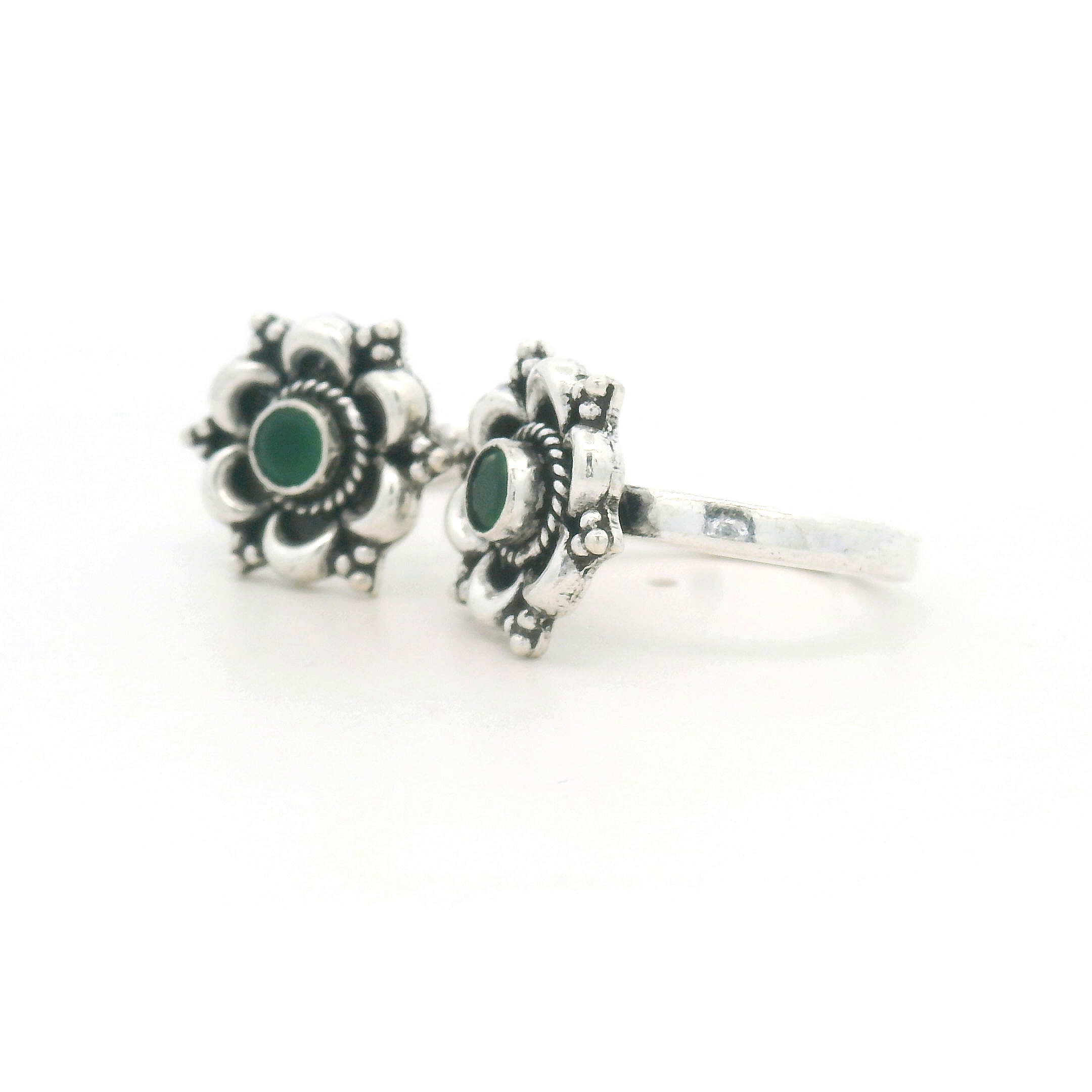 Green Stone Toe Rings
