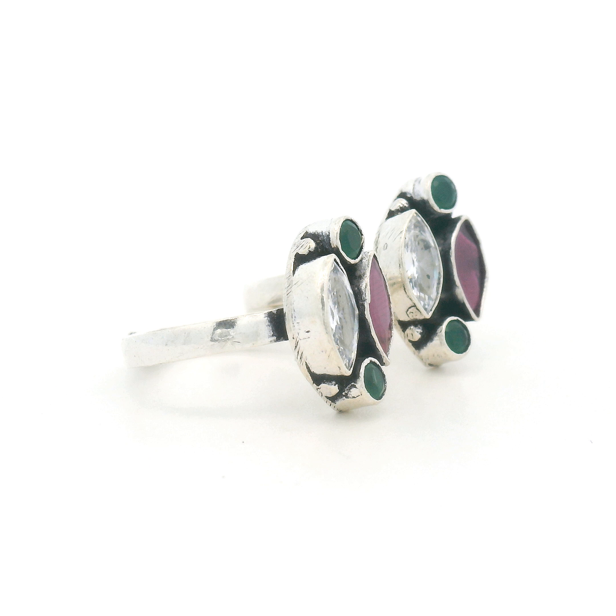 Elegant Silver and Gemstone Toe Rings