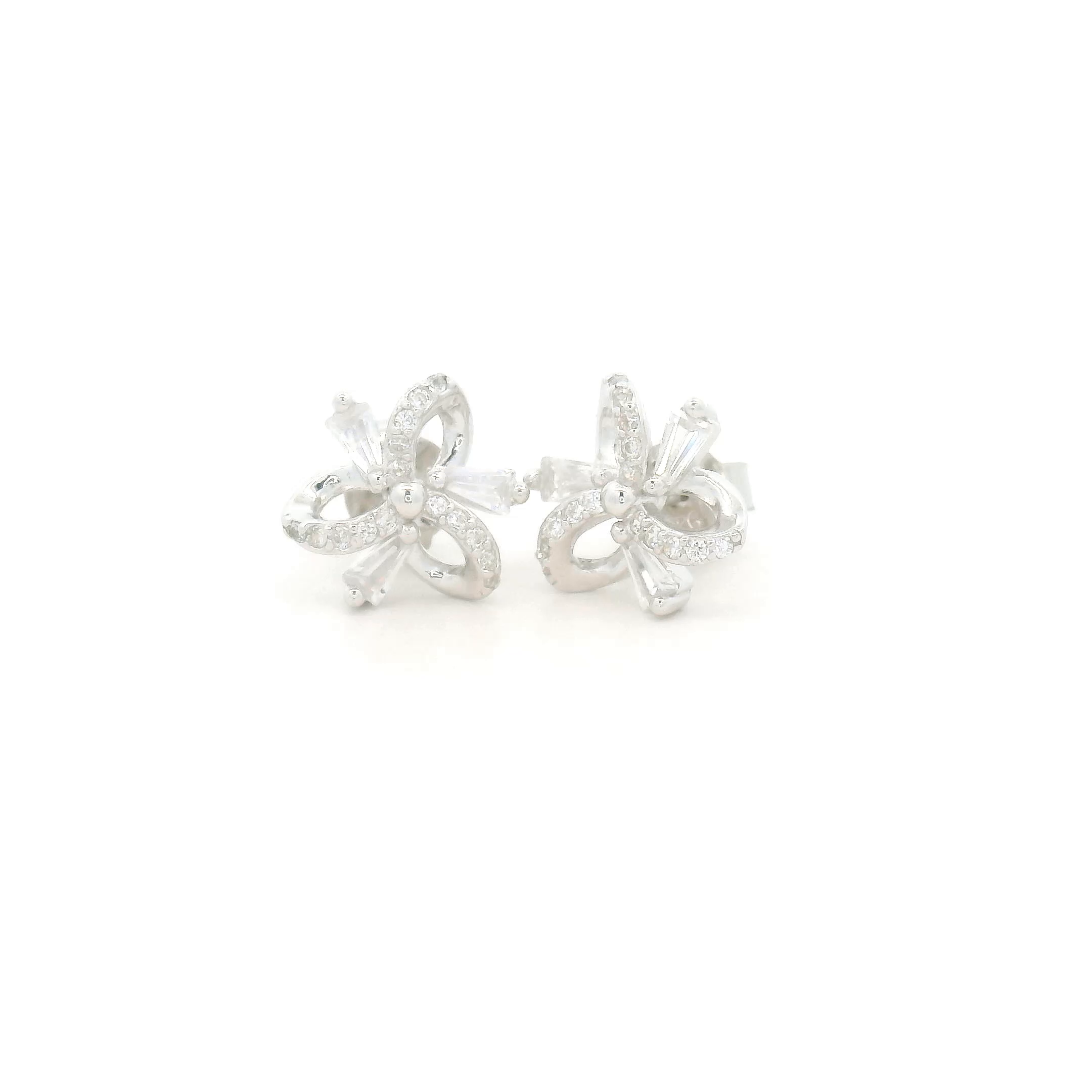 Unique 925 Silver Flower Earrings for Girls