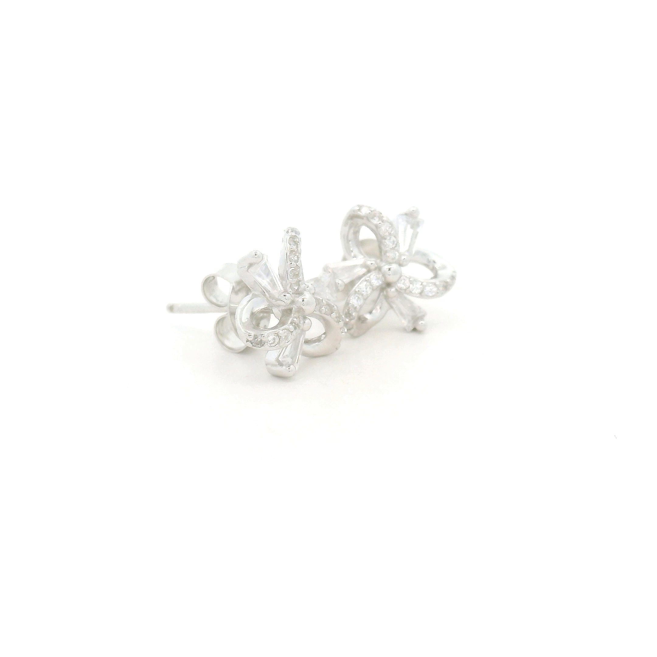 Unique 925 Silver Flower Earrings for Girls