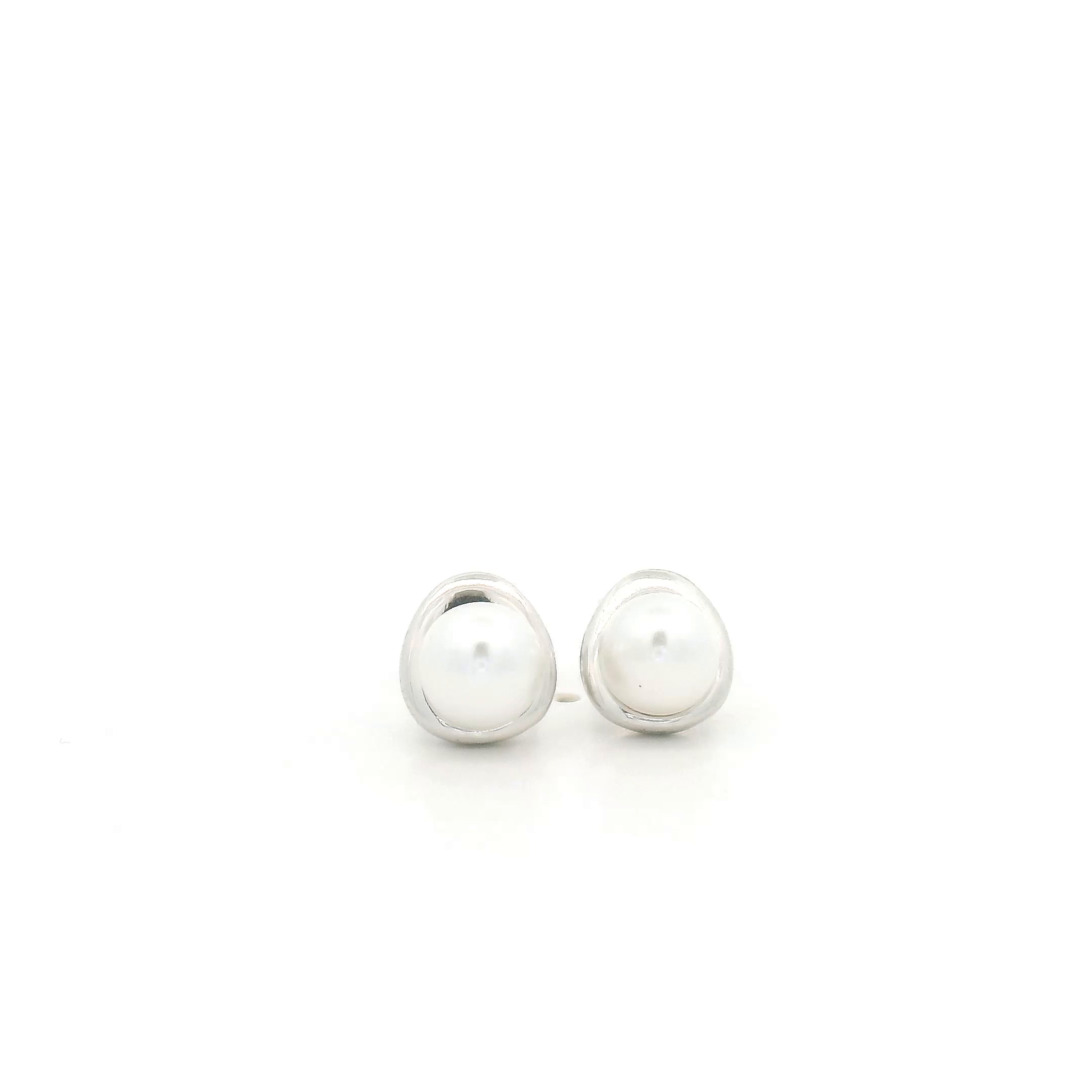 Elegant Pearl Stud Earrings for Silver