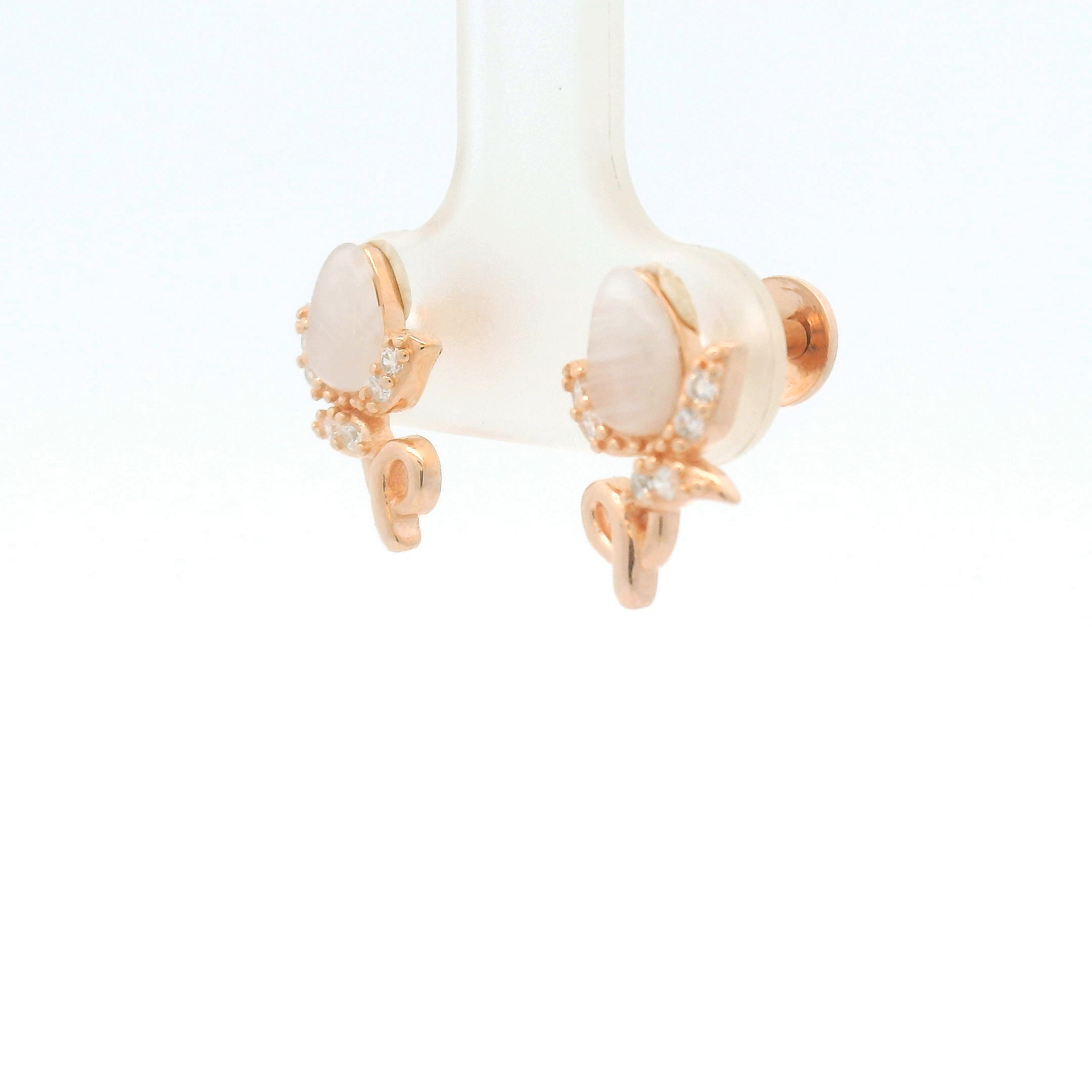 Rose Gold Stud Earrings for Silver