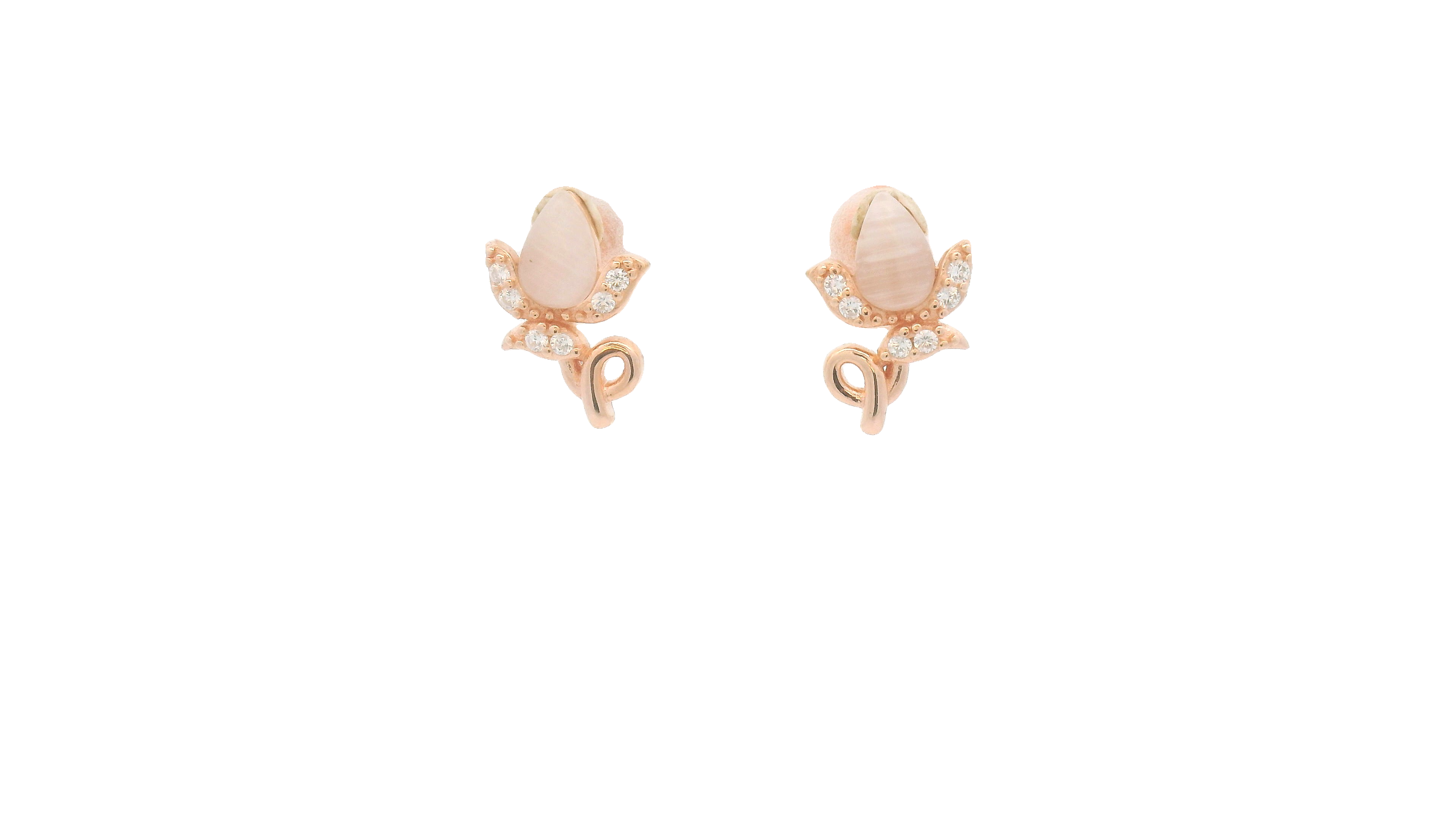 Rose Gold Stud Earrings for Silver