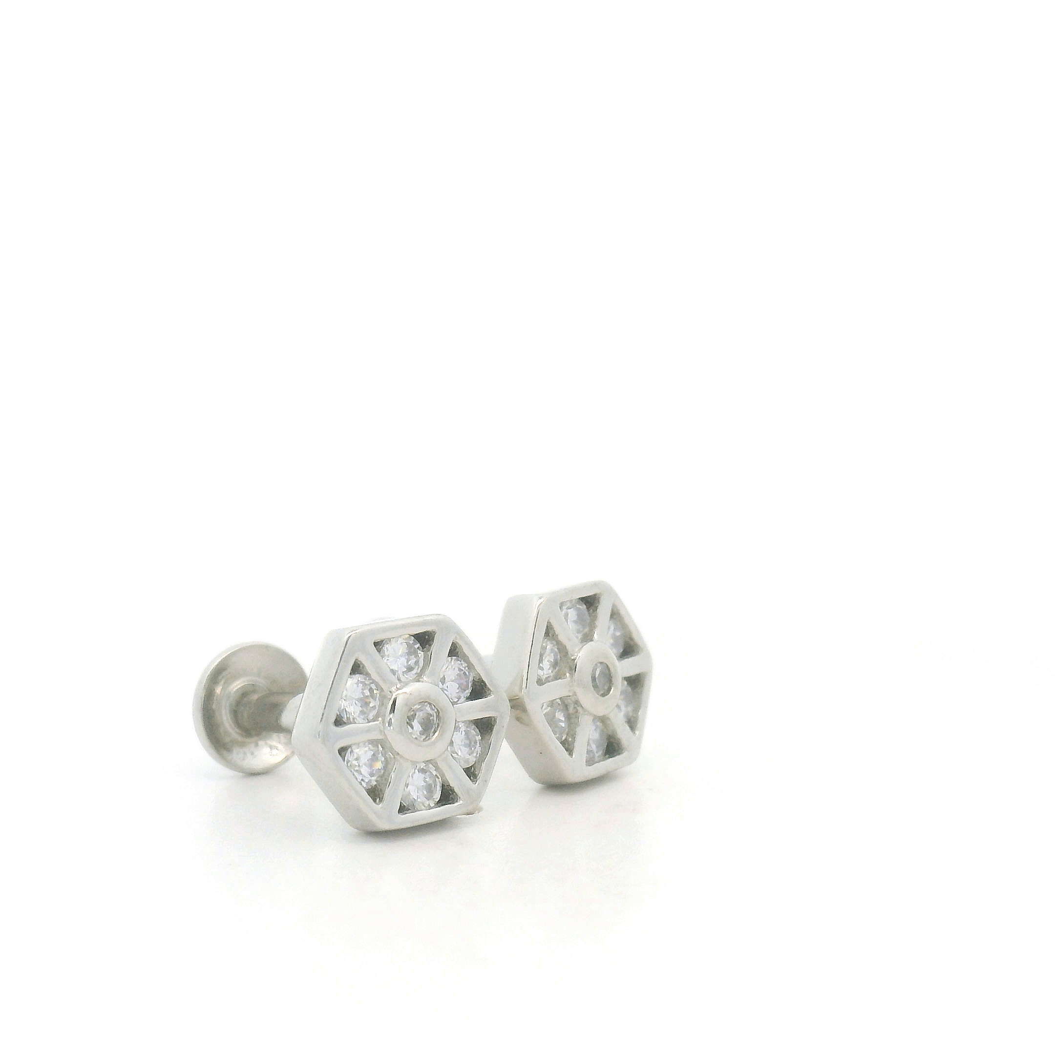 Elegant Hexagonal Diamond Earrings for Women