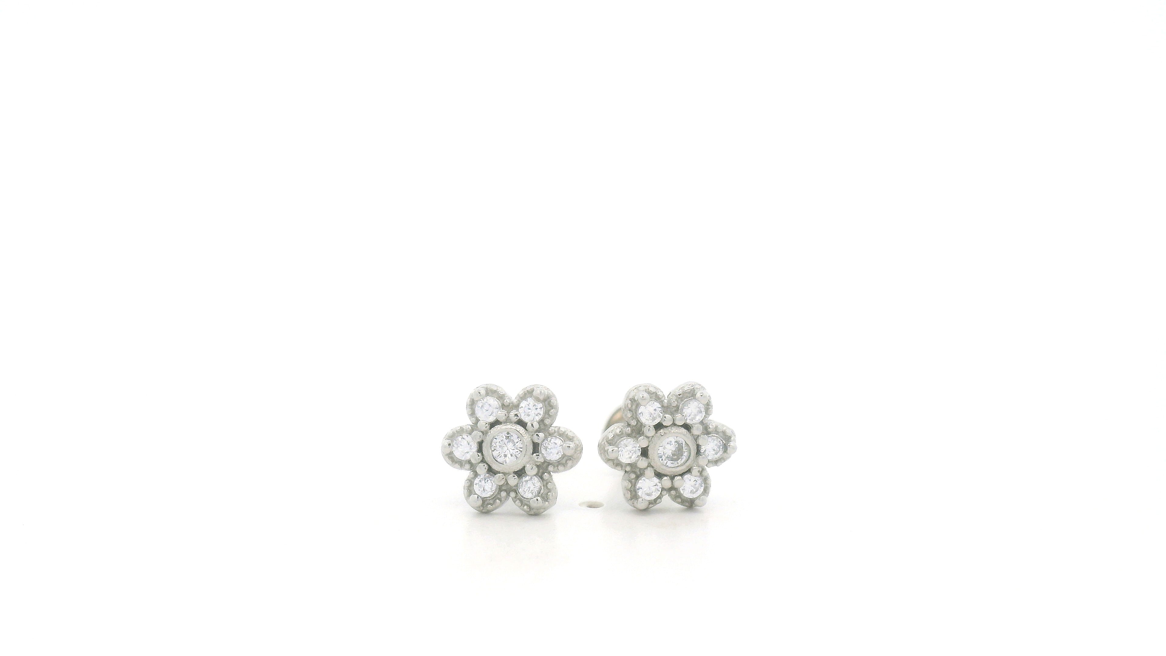 Elegant Silver Lotus Flower Stud Earrings – Perfect for Casual & Formal Looks