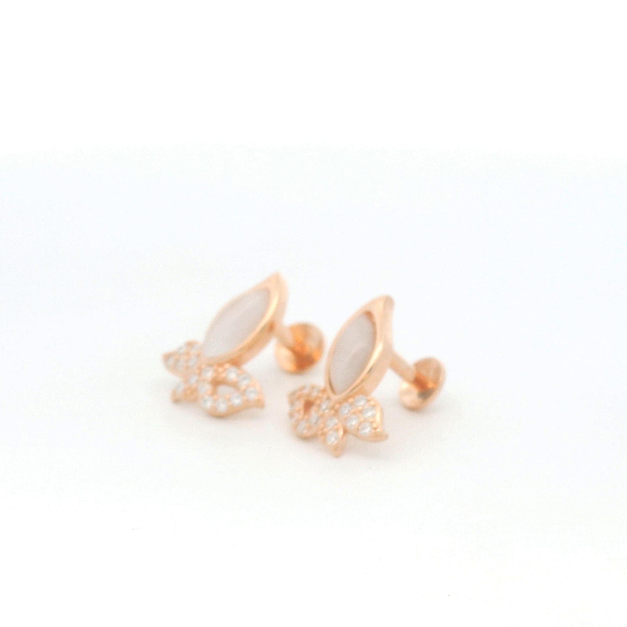 Floral Earrings for Rose Gold