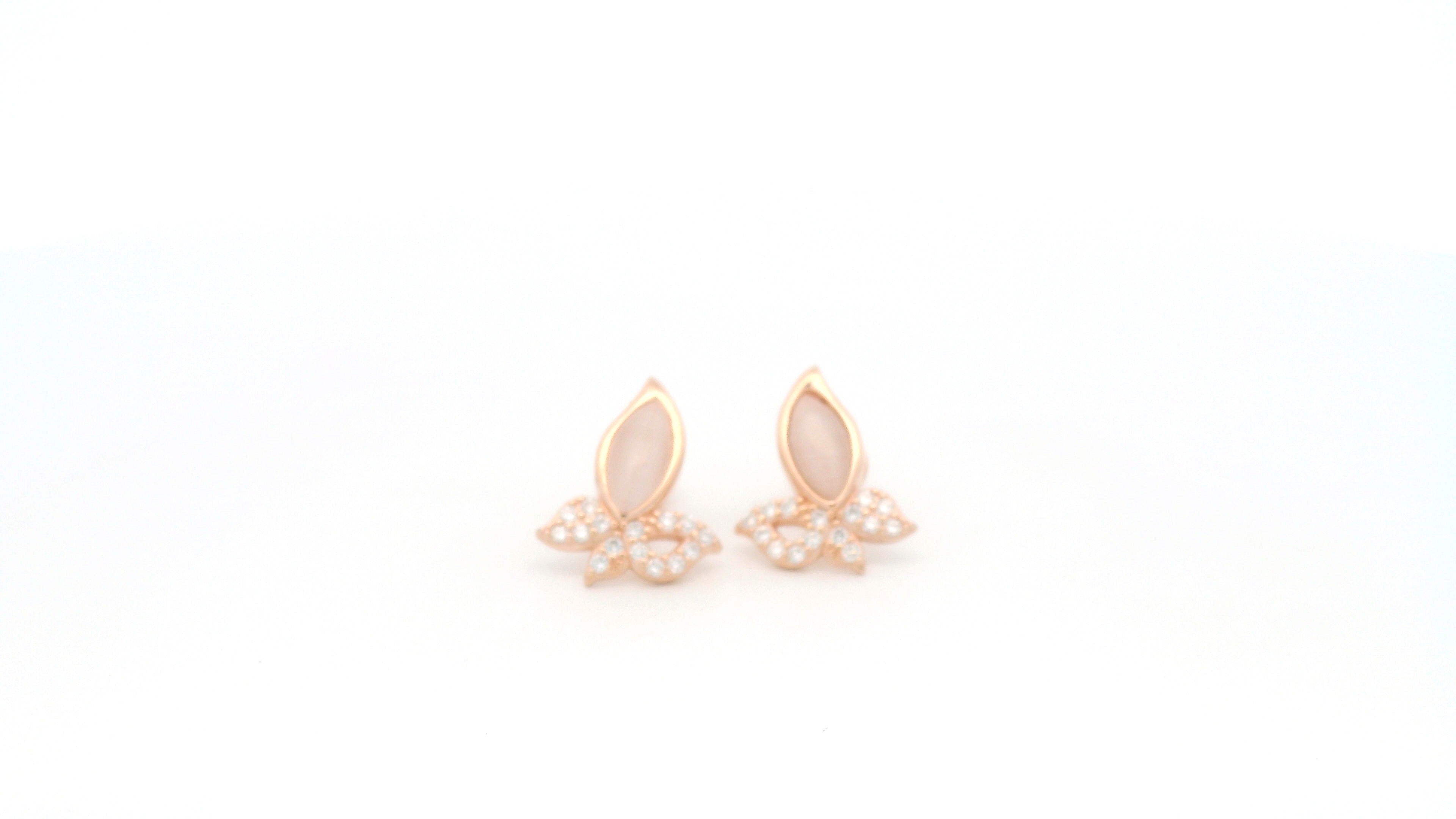 Floral Earrings for Rose Gold