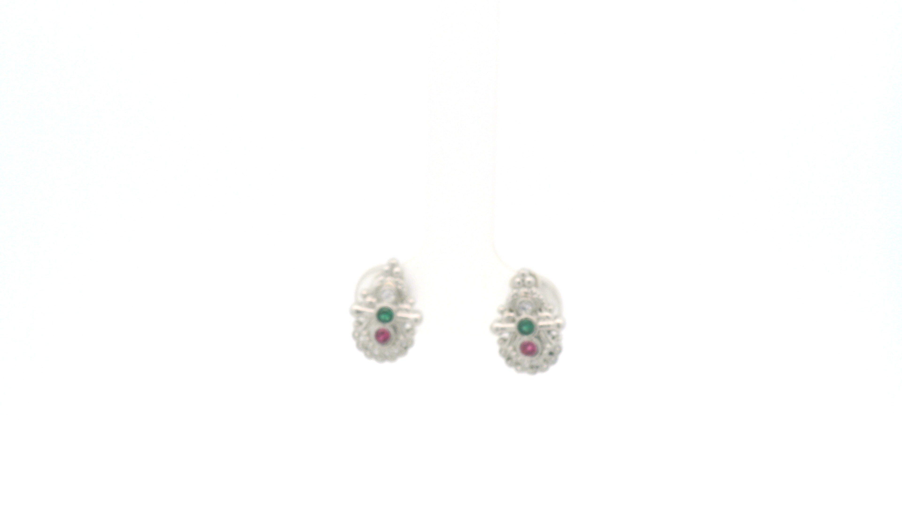 Matte Finish Silver Stud Earrings – Everyday Wear by Varshika Jewellers