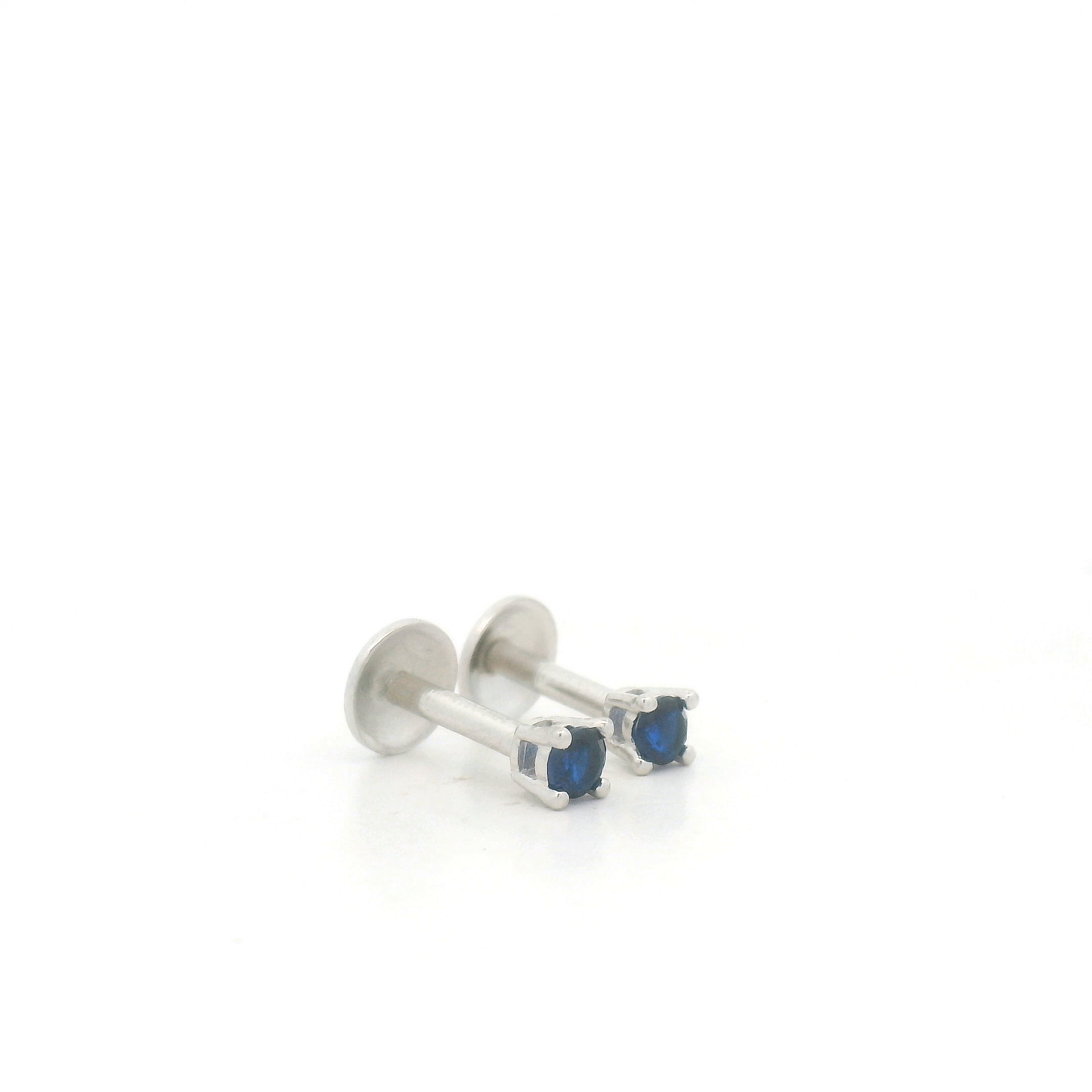 Silver Earrings with Blue Accents for Womens
