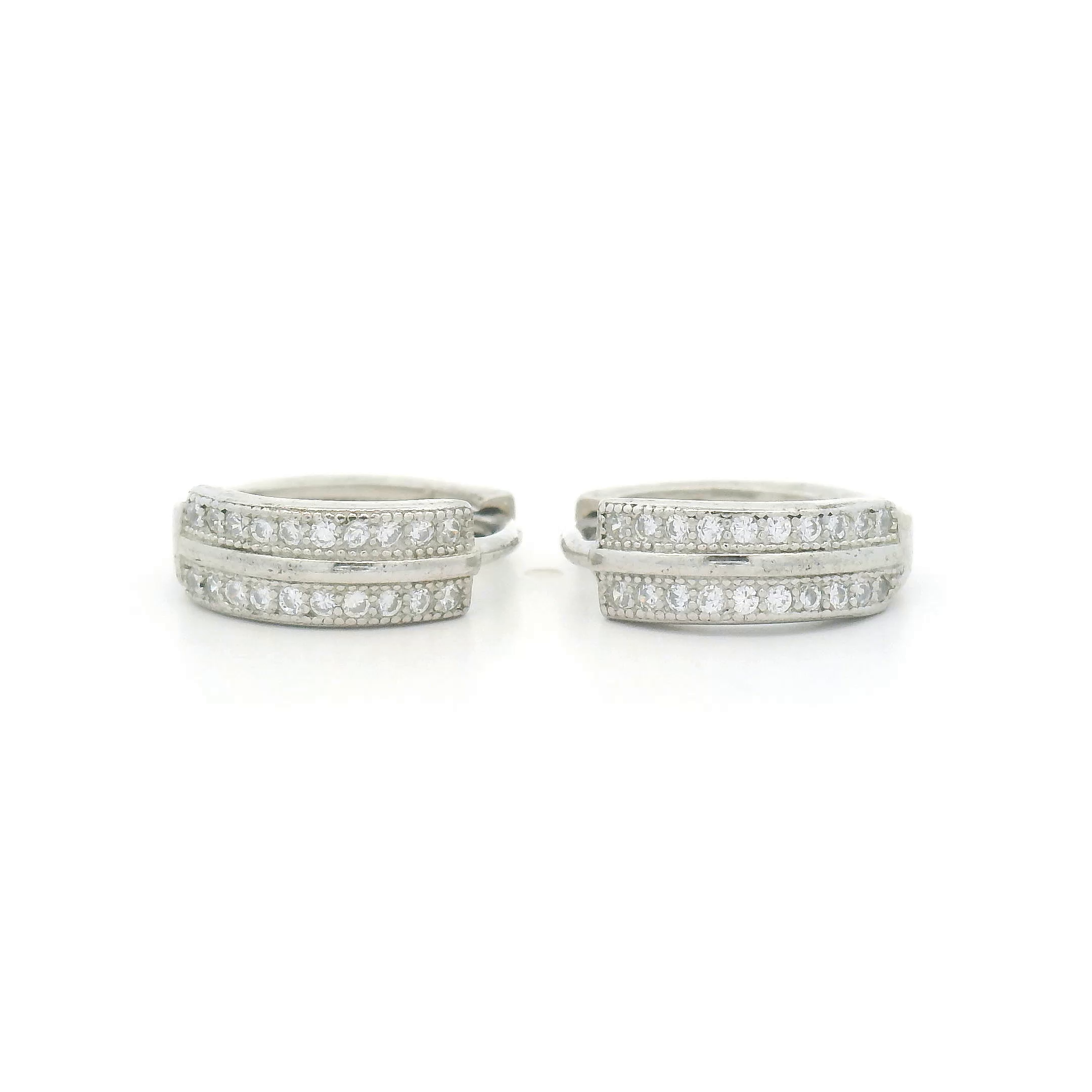 925 Silver Hoop Stud Earrings for Womens