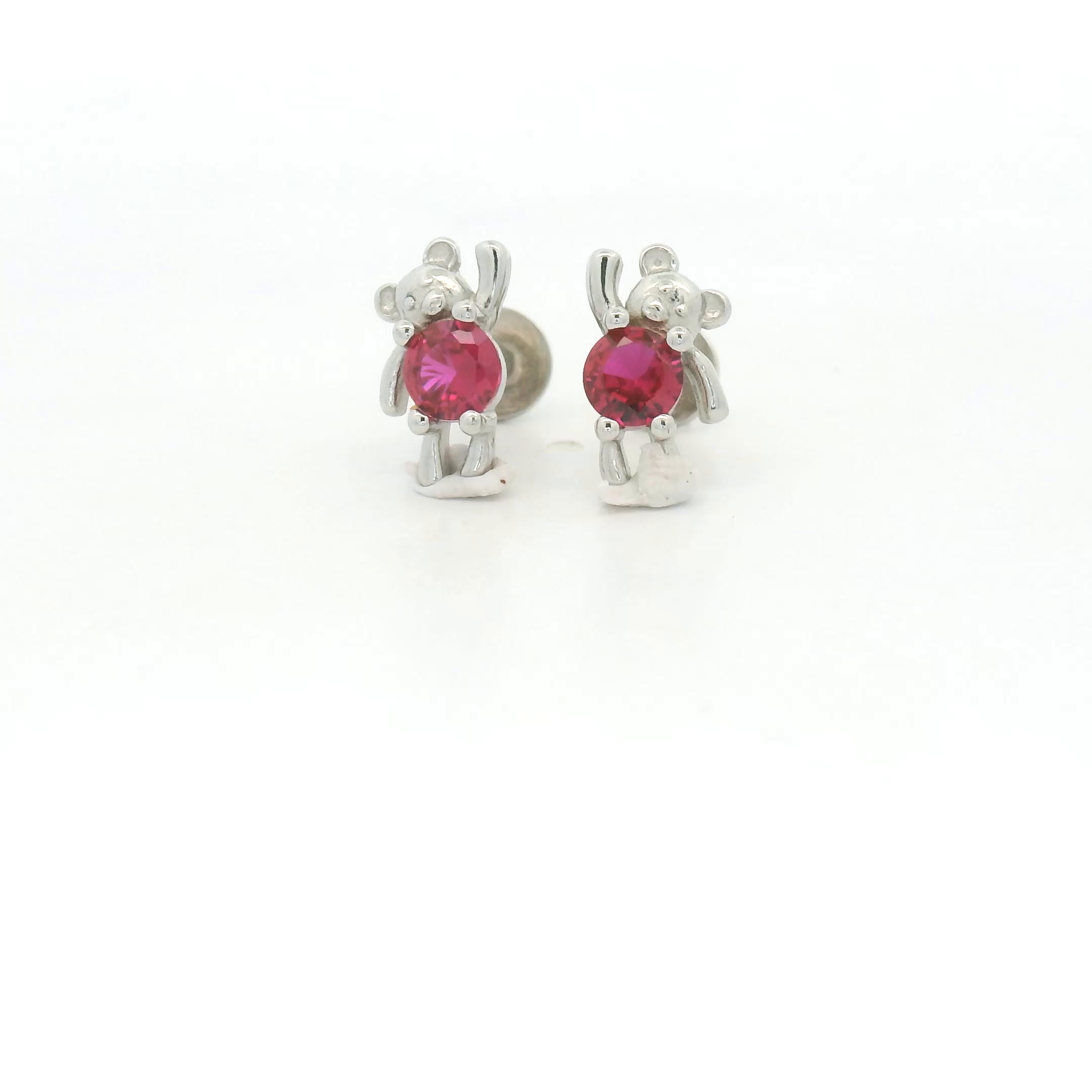 Red Gemstone Stud Earrings