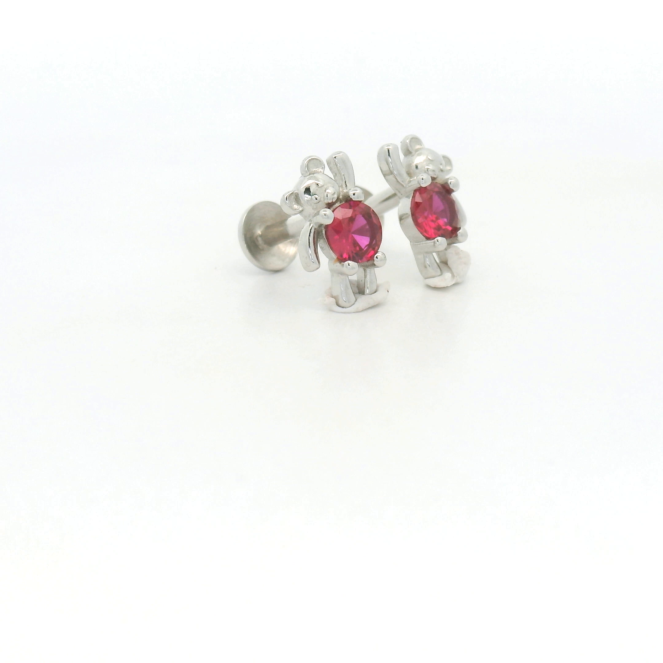 Red Gemstone Stud Earrings