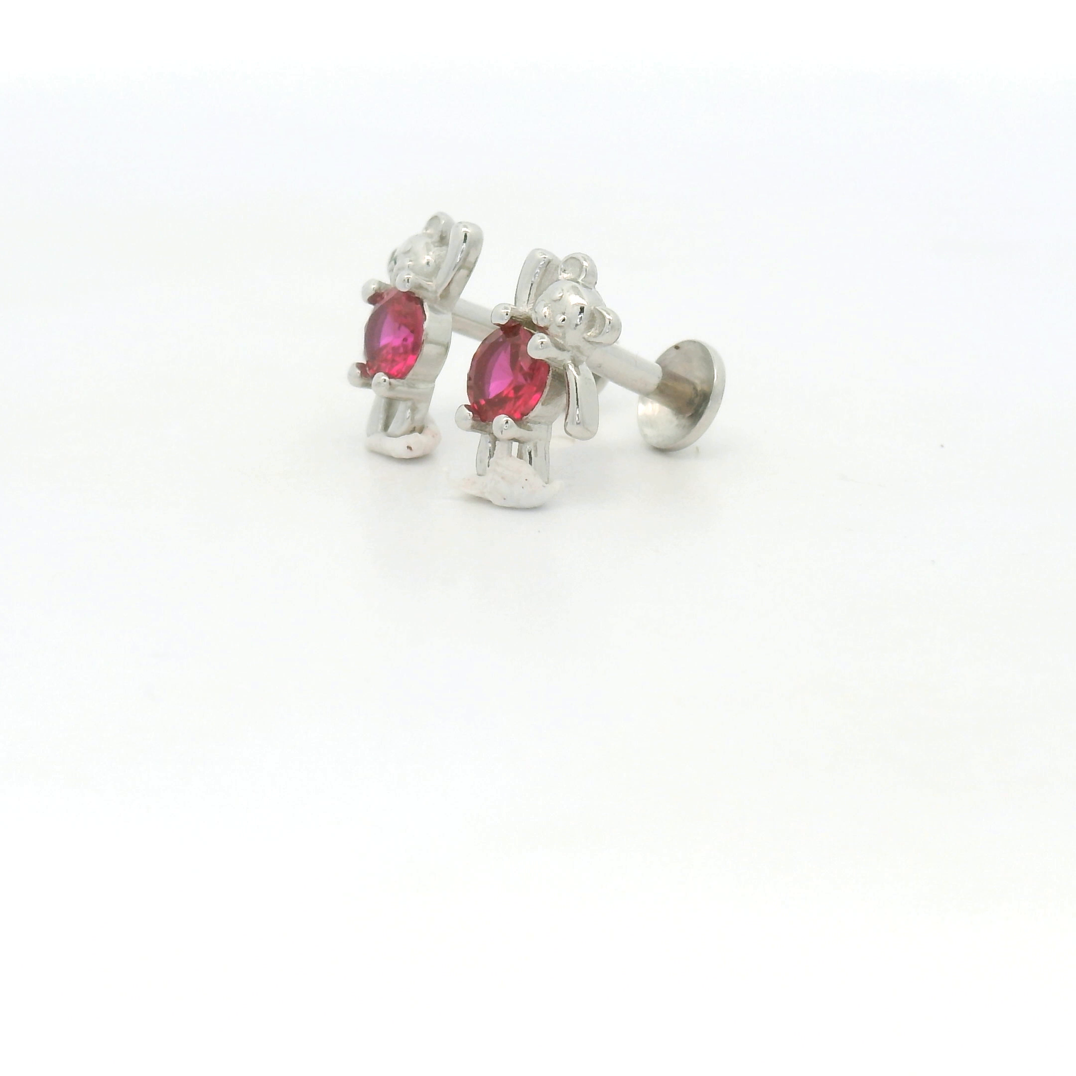 Red Gemstone Stud Earrings