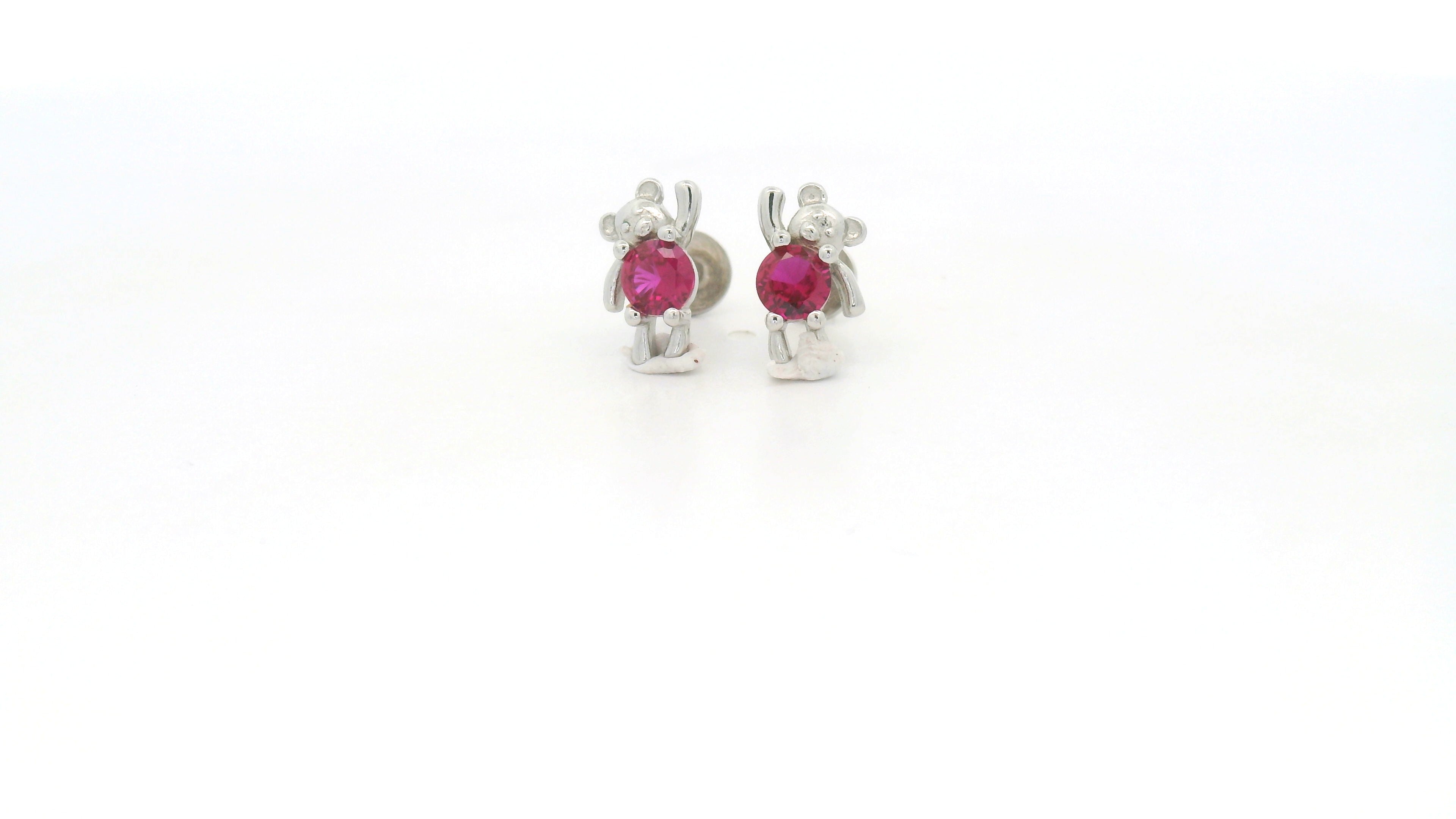 Red Gemstone Stud Earrings