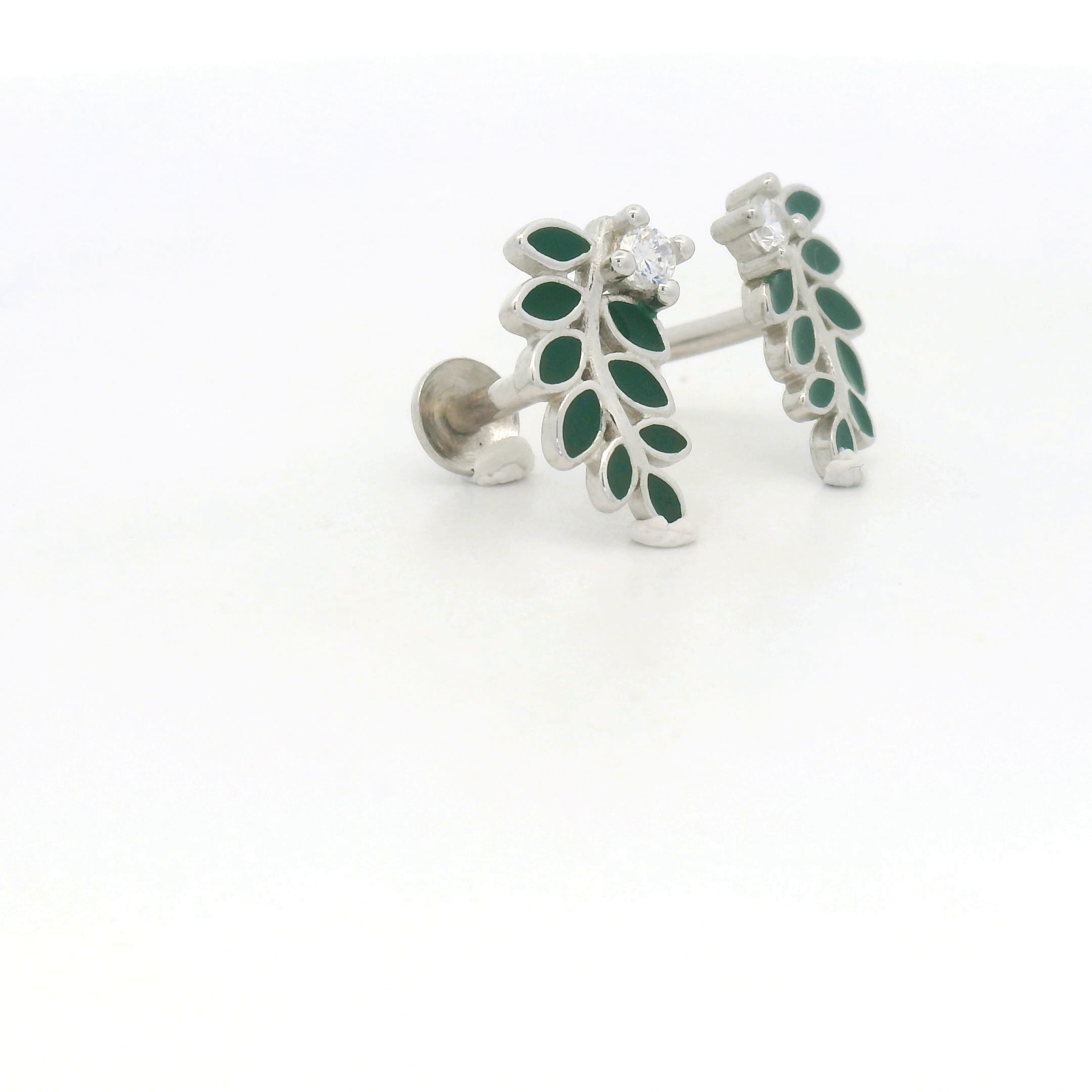 Green Leaf-Inspired Earrings