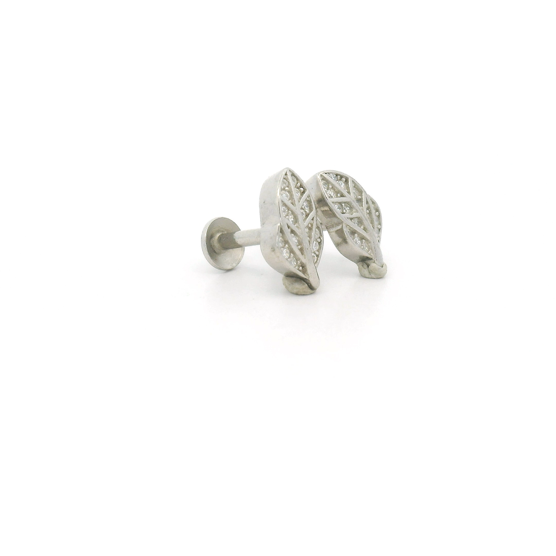 Leaf-Shaped Stud Earrings