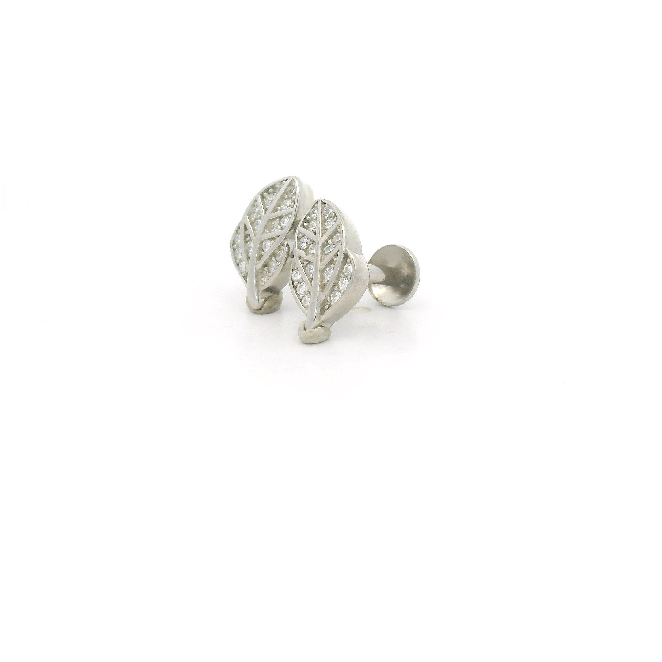Leaf-Shaped Stud Earrings