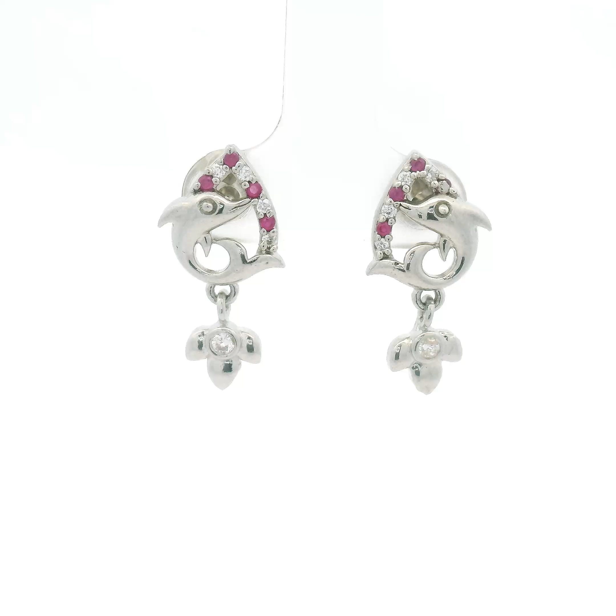 Silver Dolphin Earrings for Womens