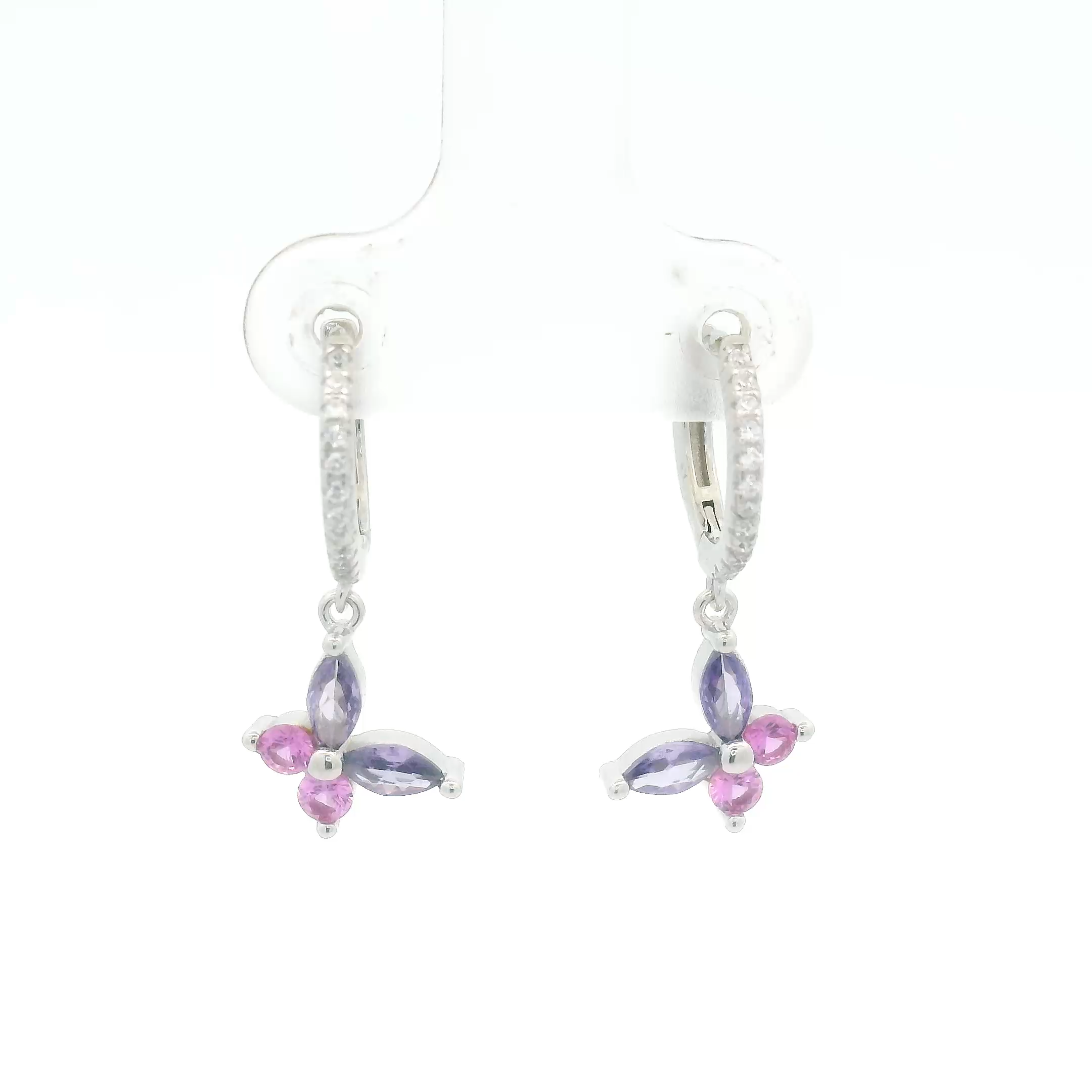 Pink Butterfly Bali Earrings