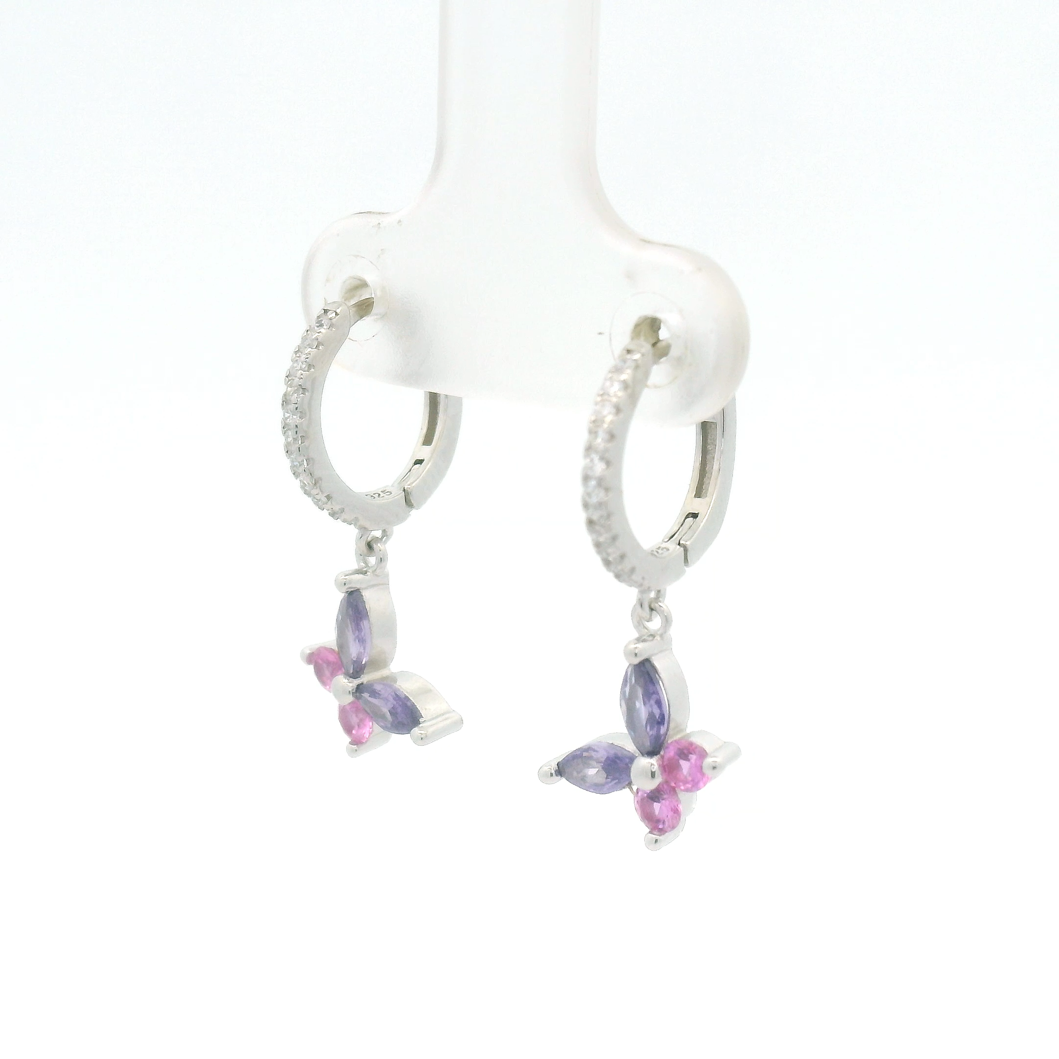 Pink Butterfly Bali Earrings
