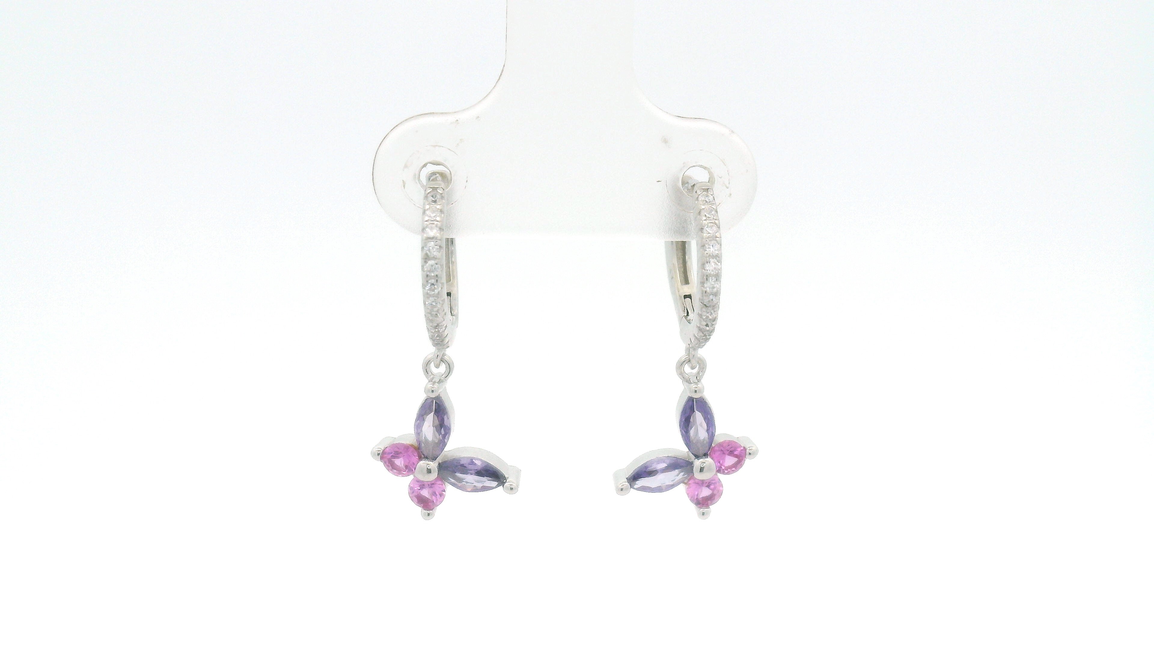 Pink Butterfly Bali Earrings