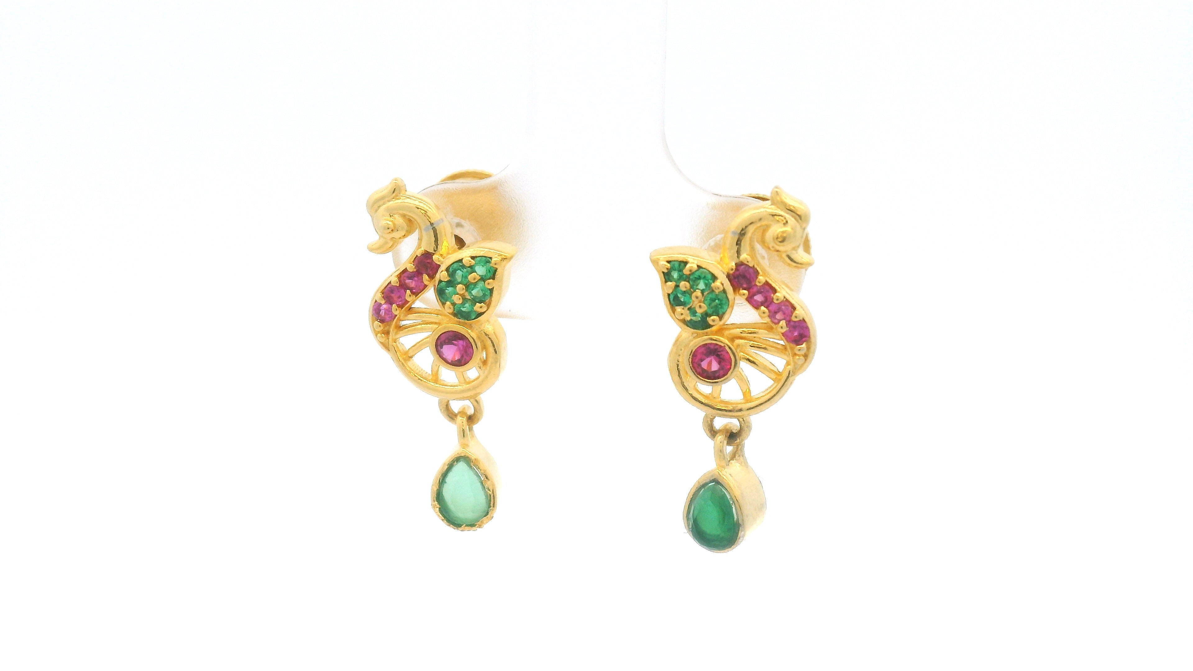 Gold Plated Colorful Earrings