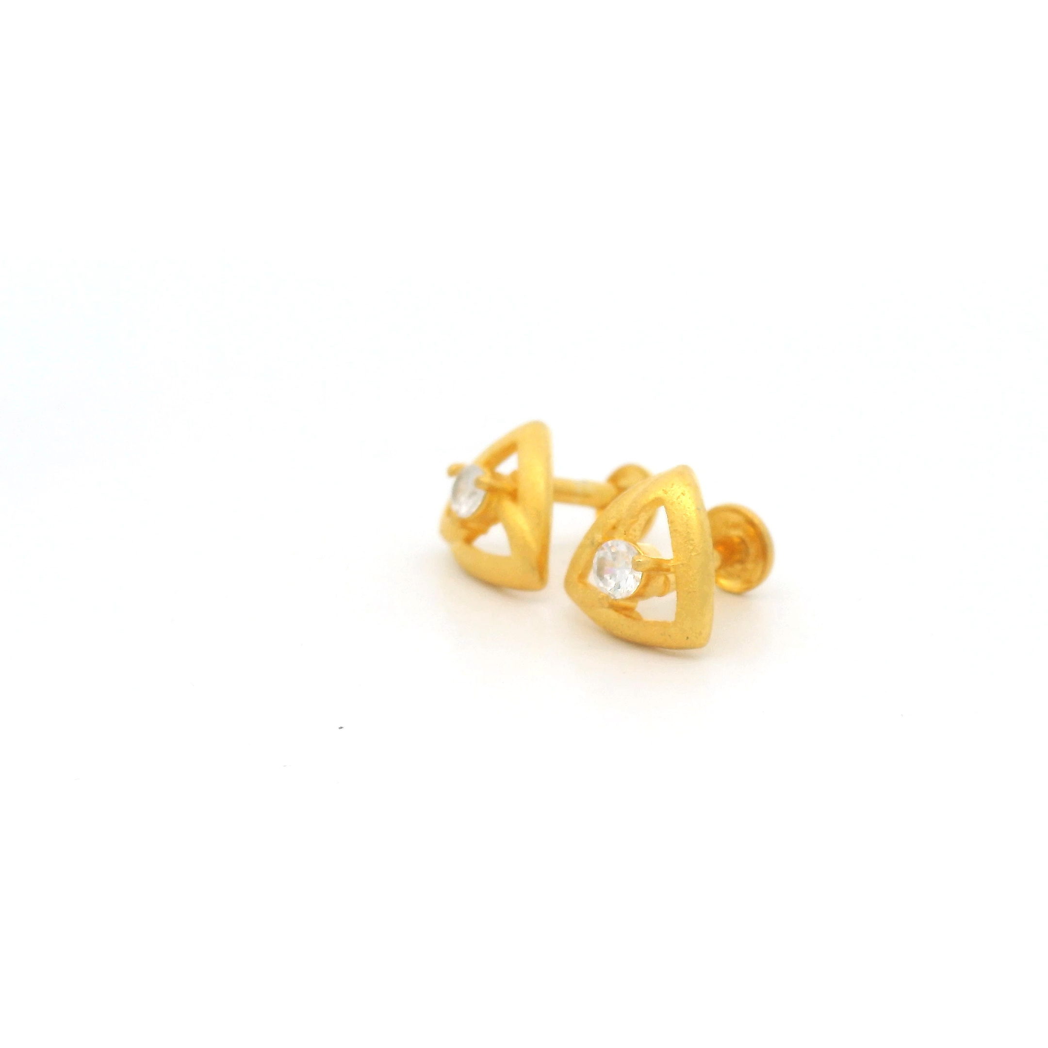 Gold Plated Triangle Earrings