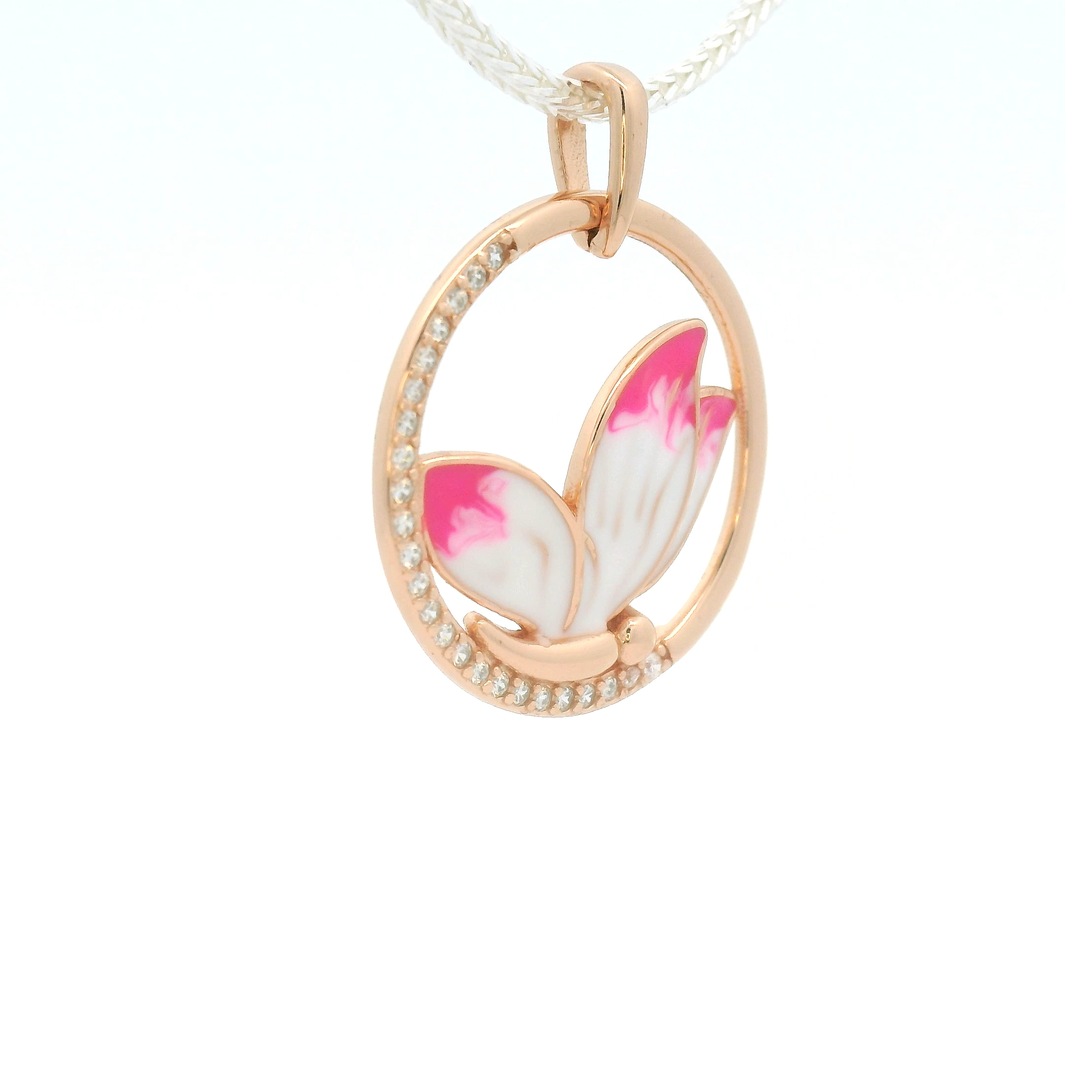 Rose Gold Pink Beautiful Butterfly Pendant