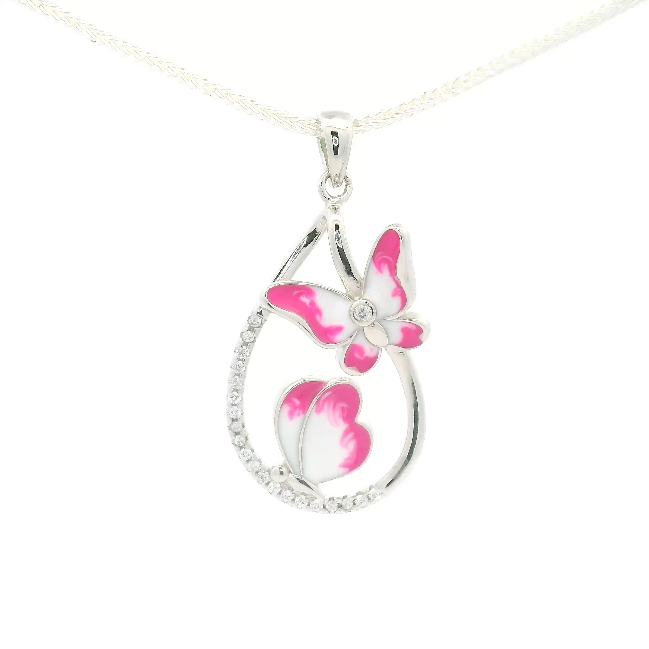 Beautiful Pink Butterfly Pendant for Women