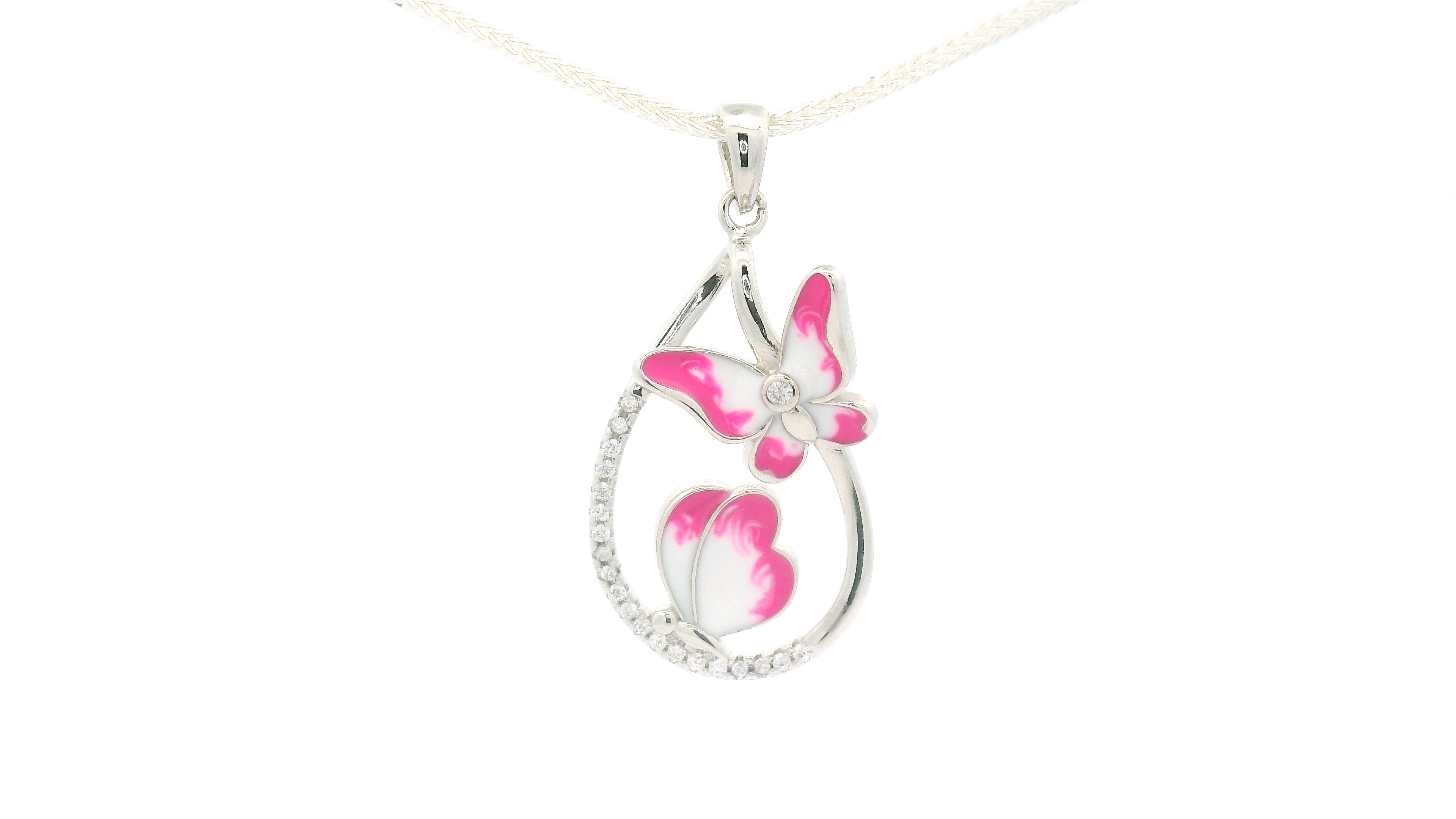 Beautiful Pink Butterfly Pendant for Women