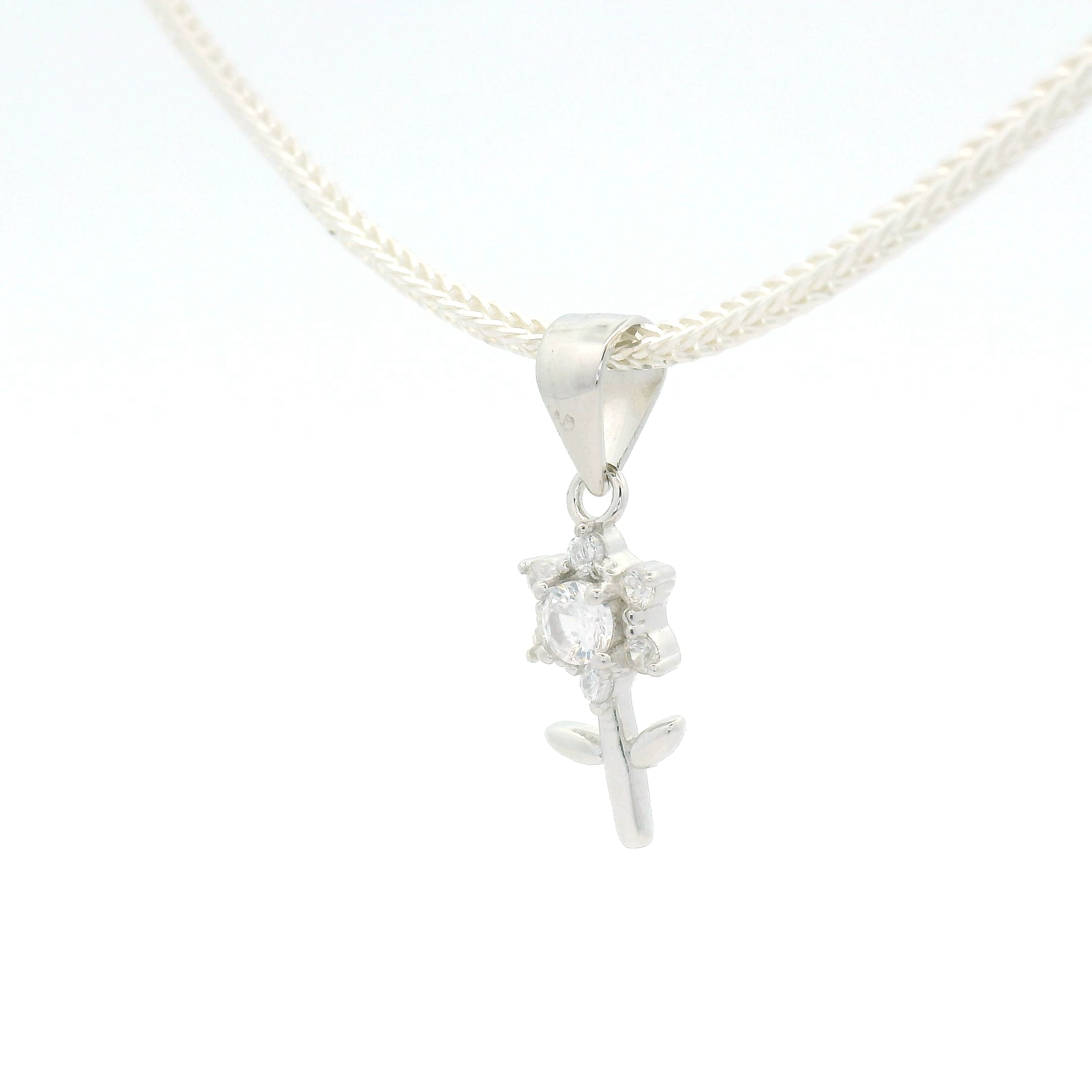 Beautiful Silver Rose Pendant
