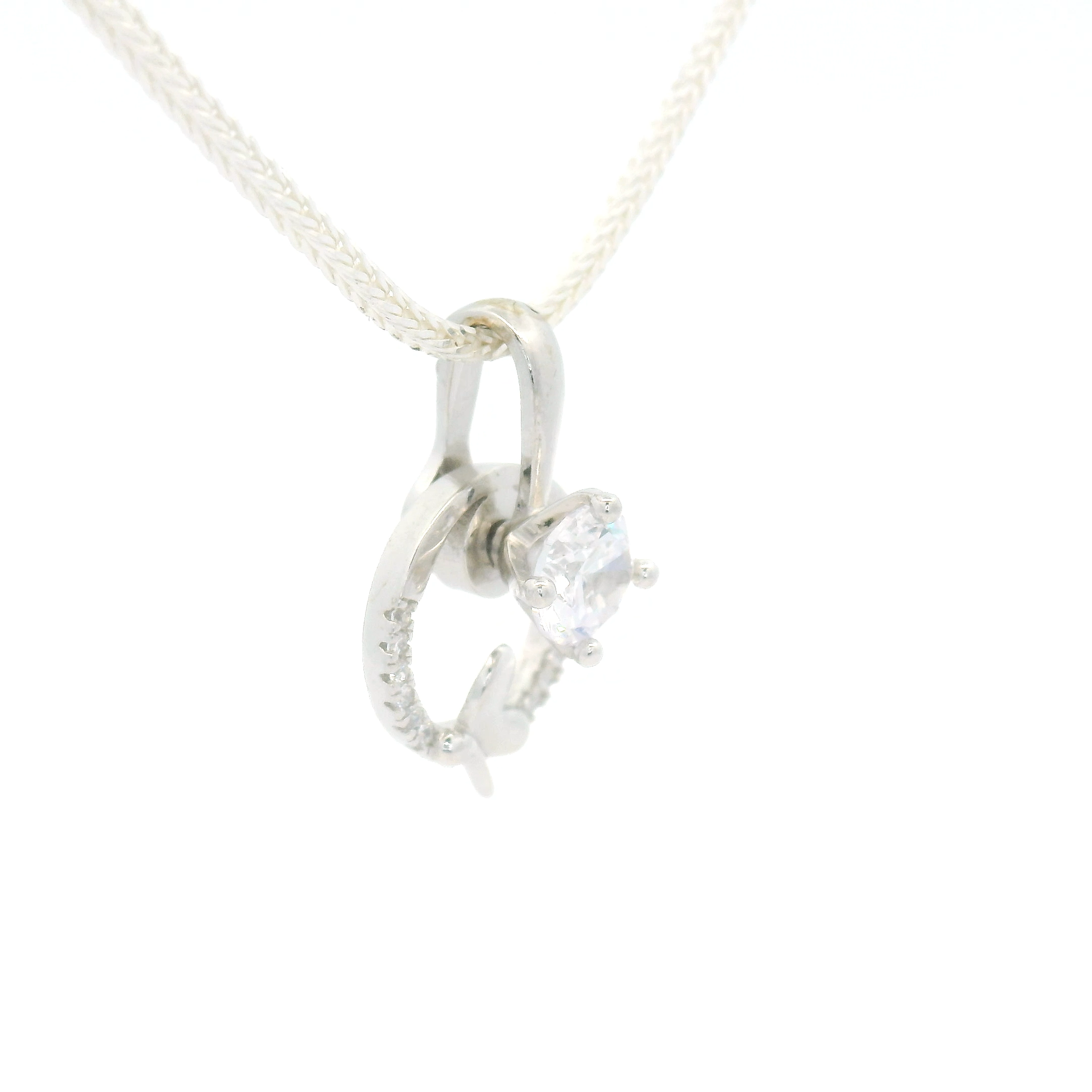 925 Silver Pendant with Sparkling Gem for Women