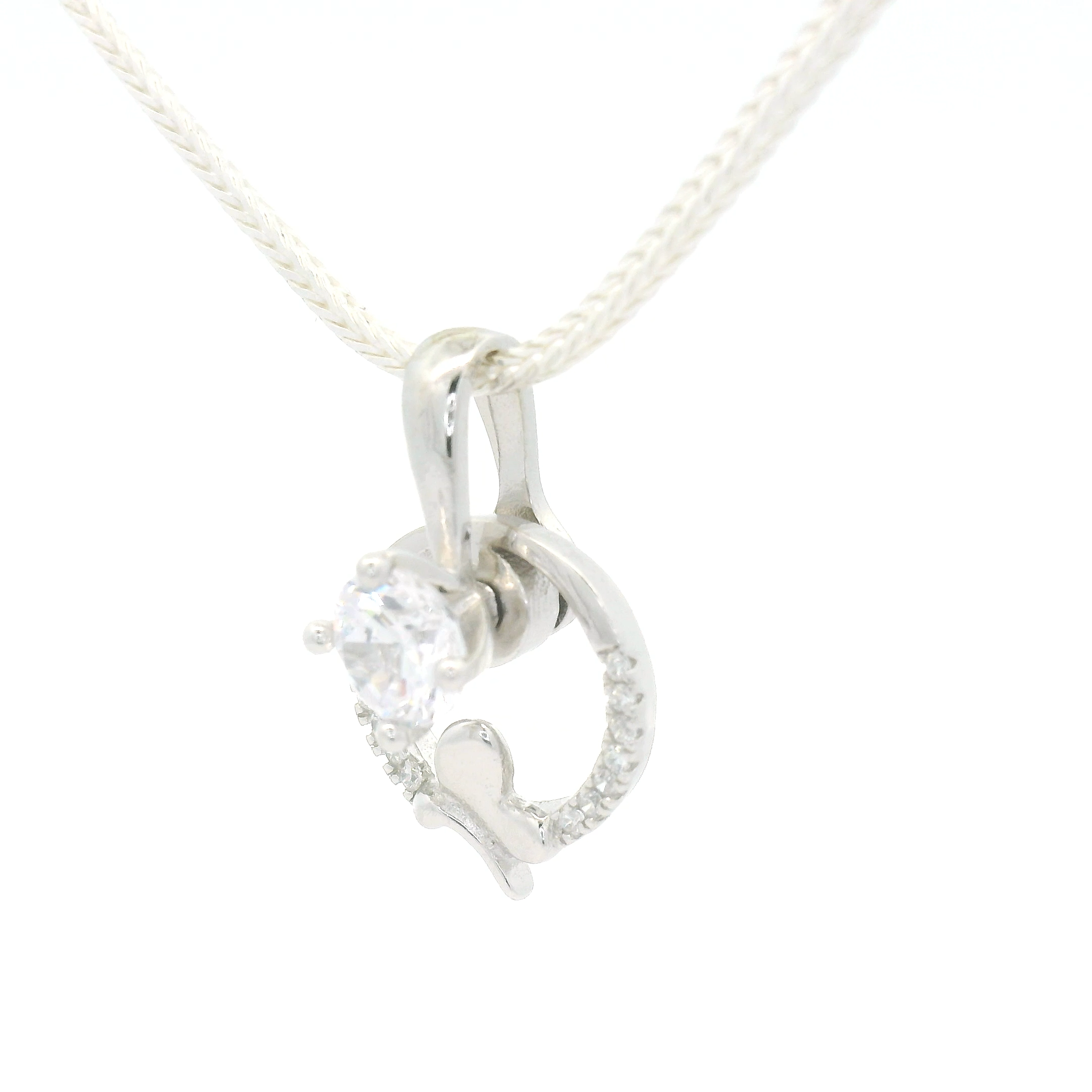 925 Silver Pendant with Sparkling Gem for Women
