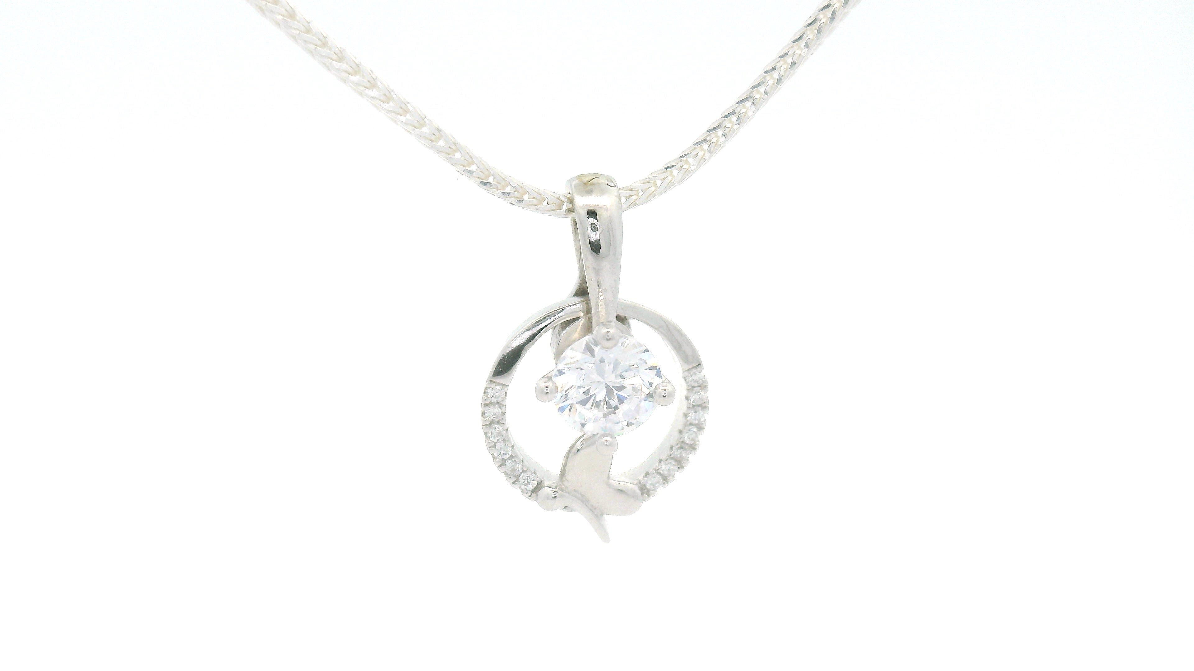 925 Silver Pendant with Sparkling Gem for Women