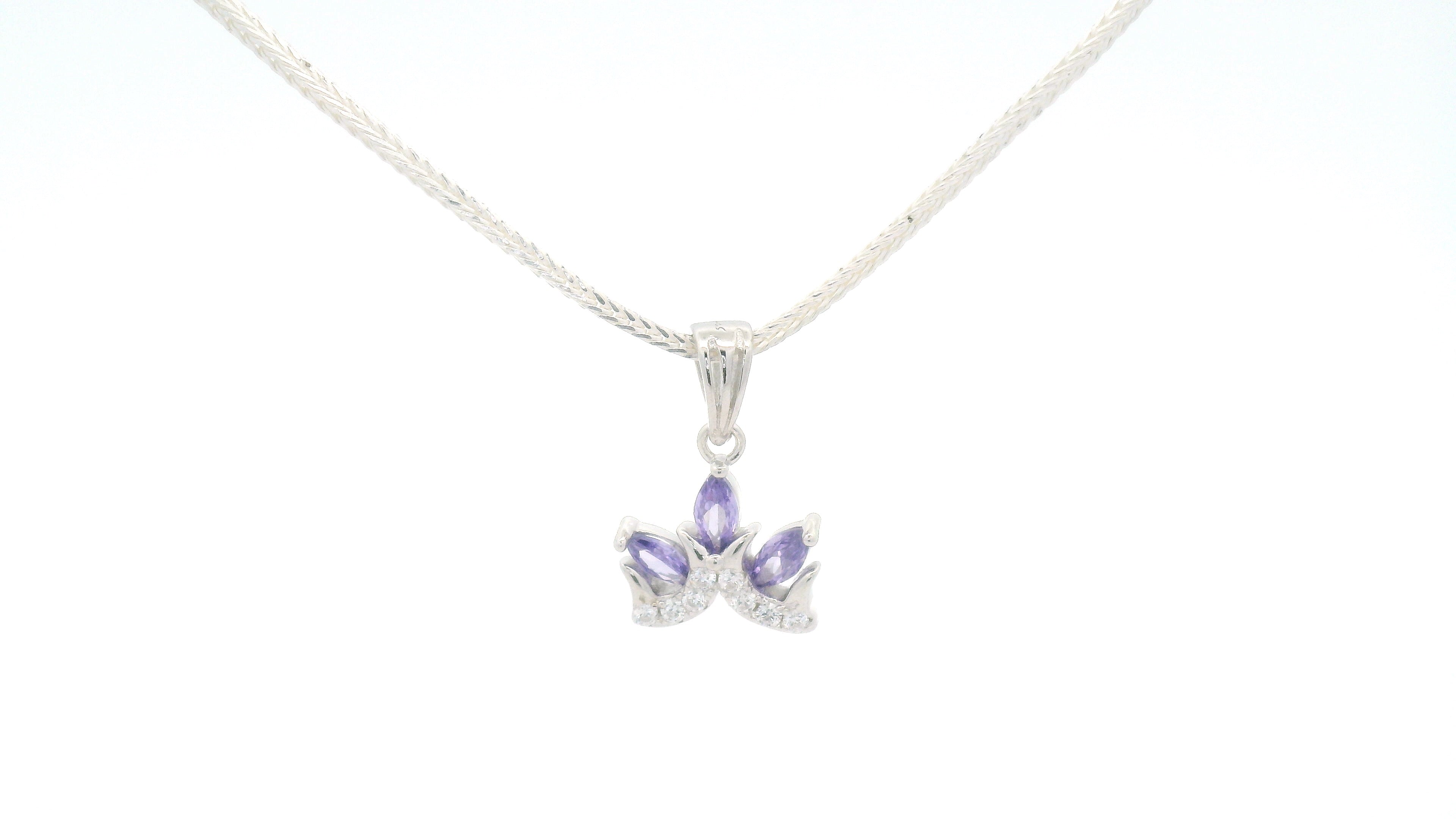 Purple Crown Silver Pendant