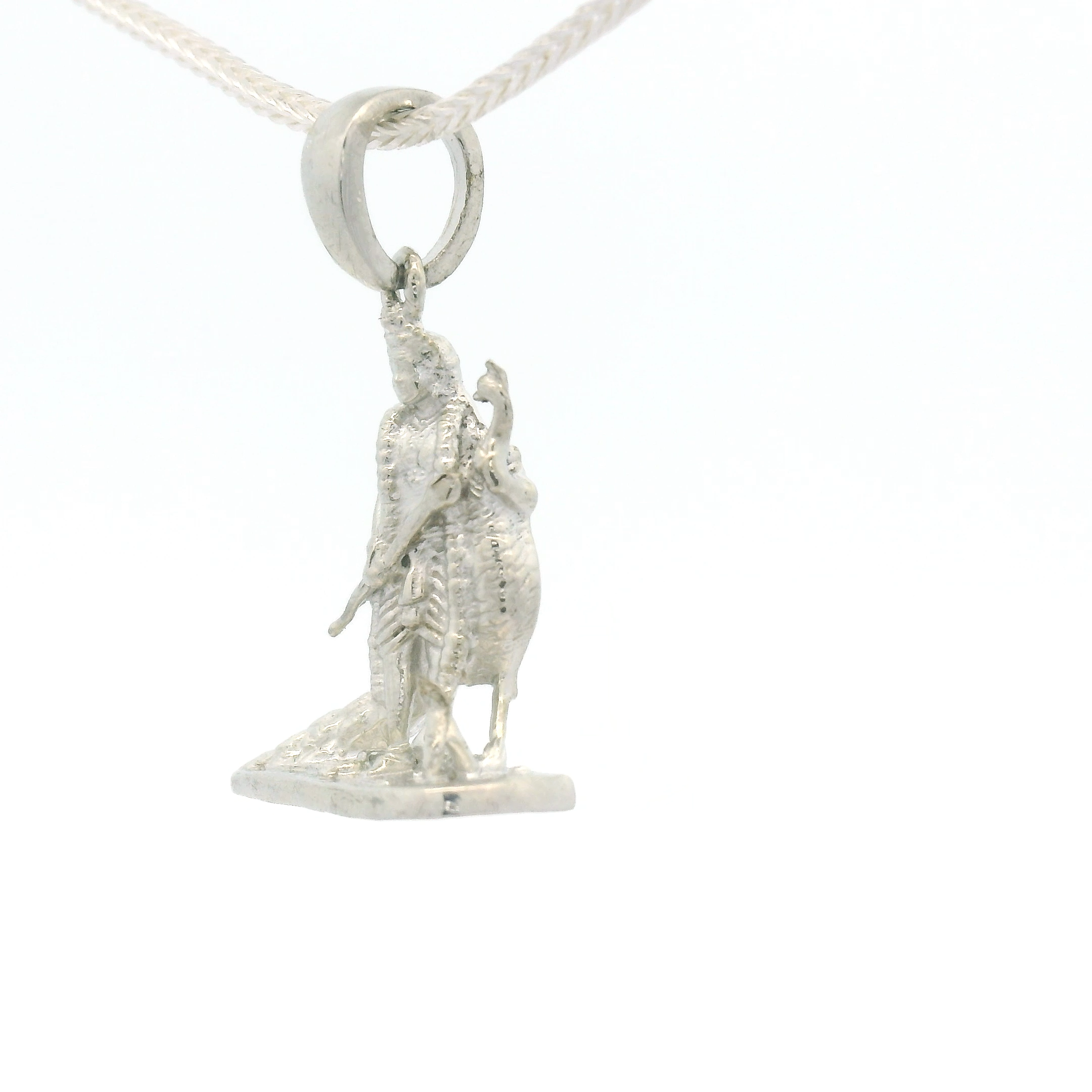 Elegant Silver Pendant of a Goddess