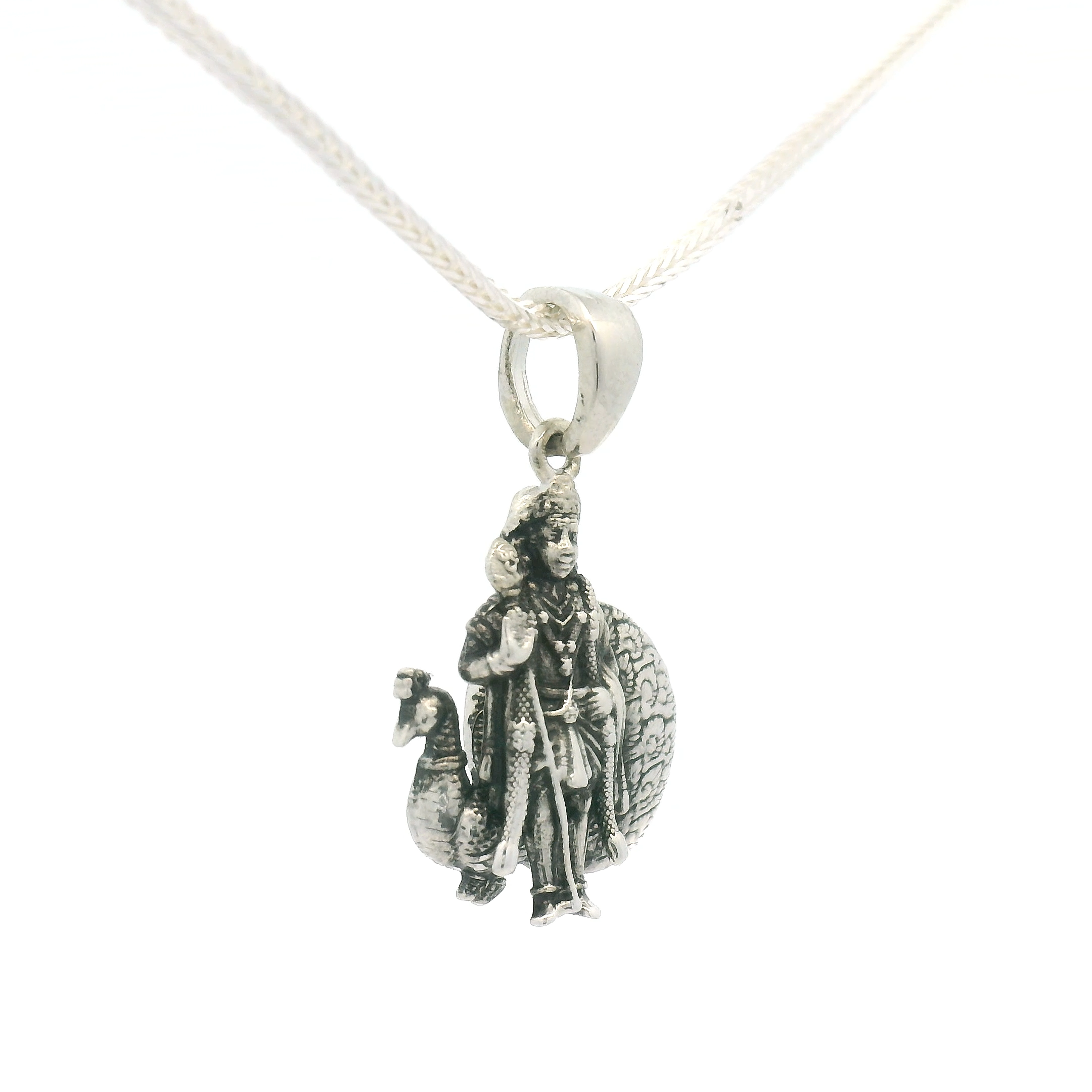 Intricate Silver Idols Pendant of a Warrior
