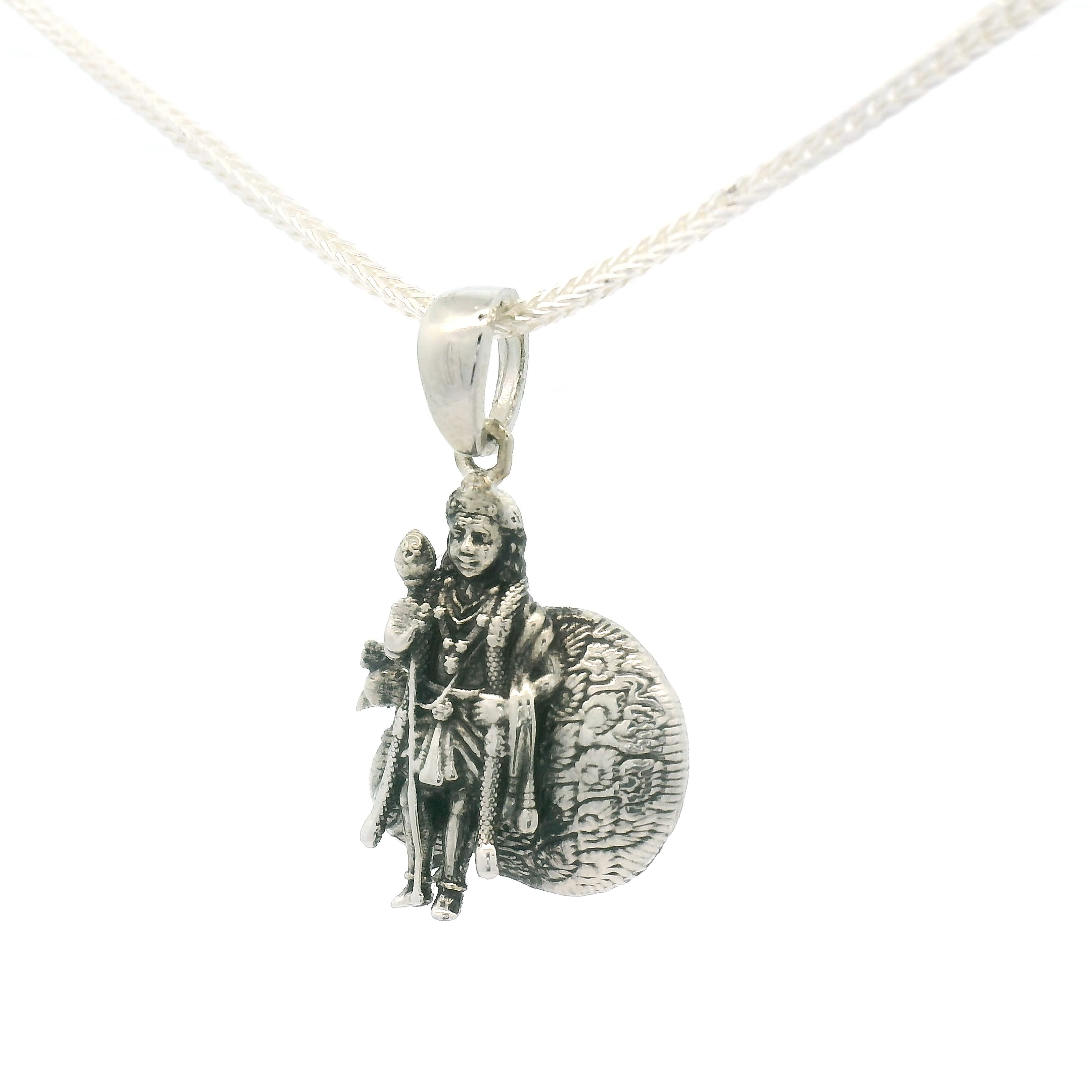Intricate Silver Idols Pendant of a Warrior