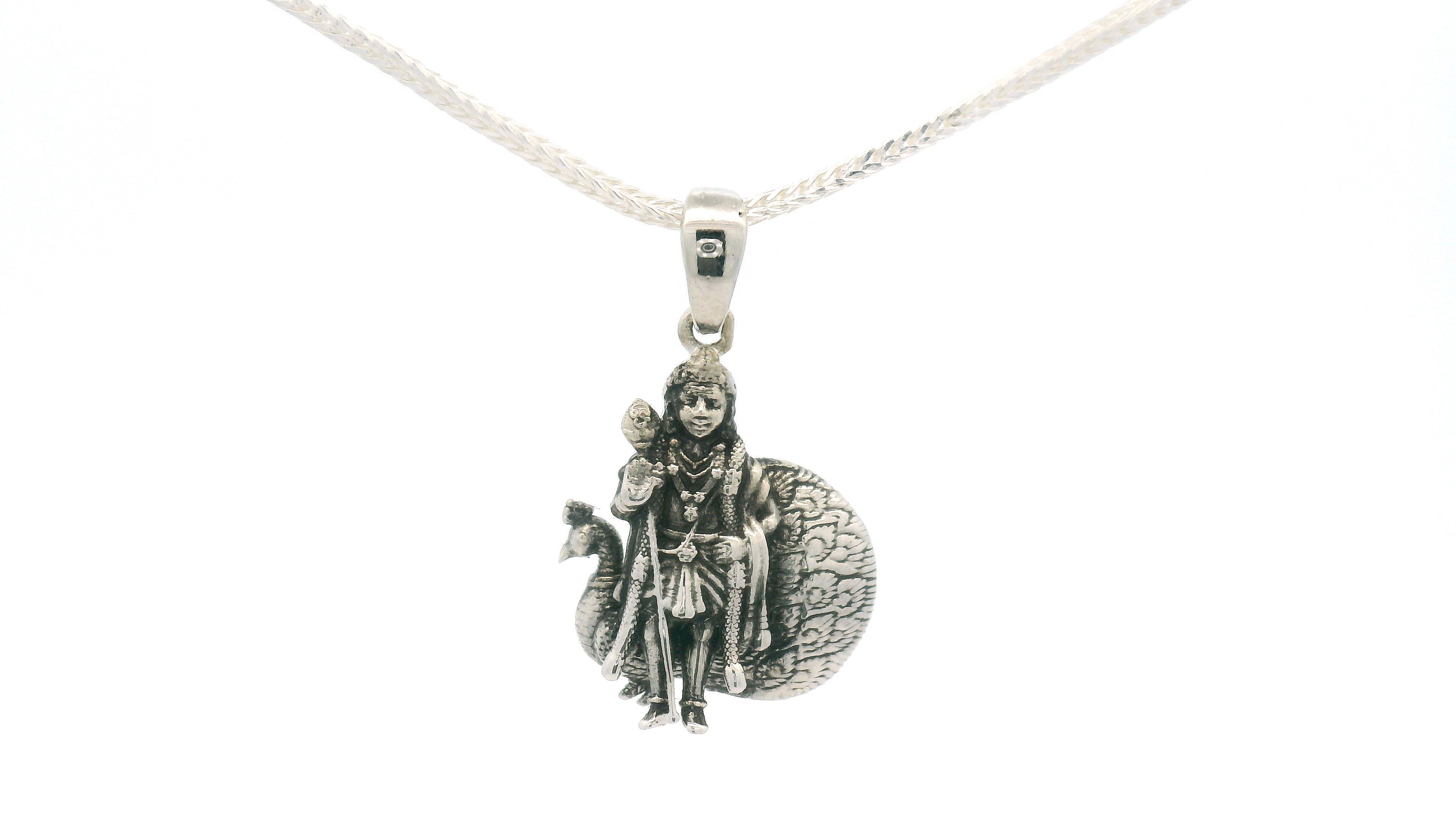 Intricate Silver Idols Pendant of a Warrior