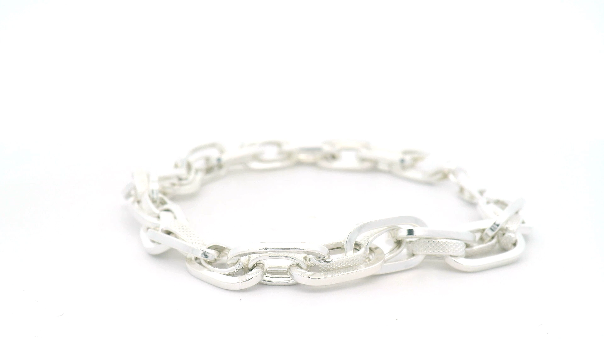 Mens Stainless Steel Look Silver Chain Bracelet