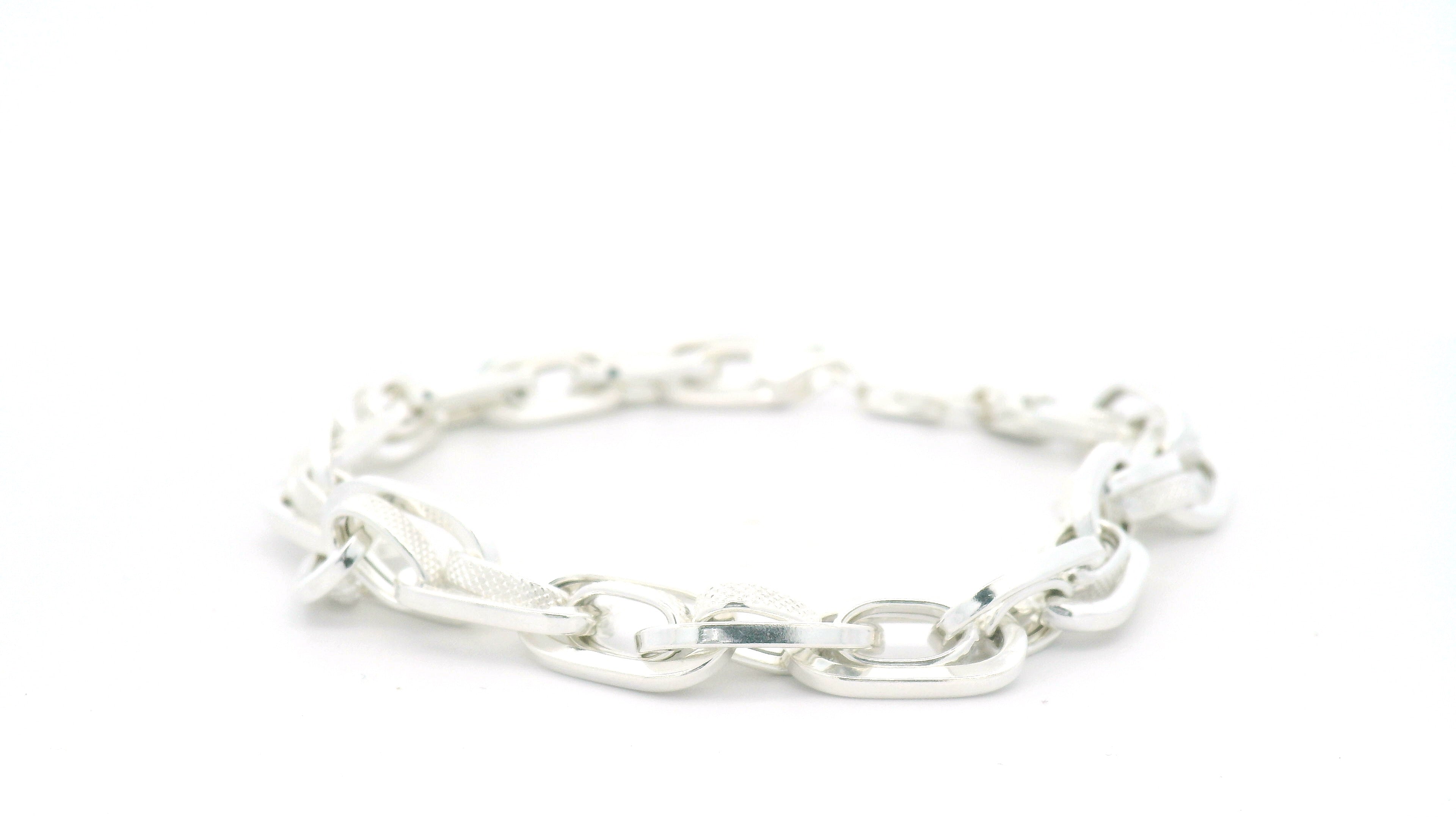 Mens Stainless Steel Look Silver Chain Bracelet