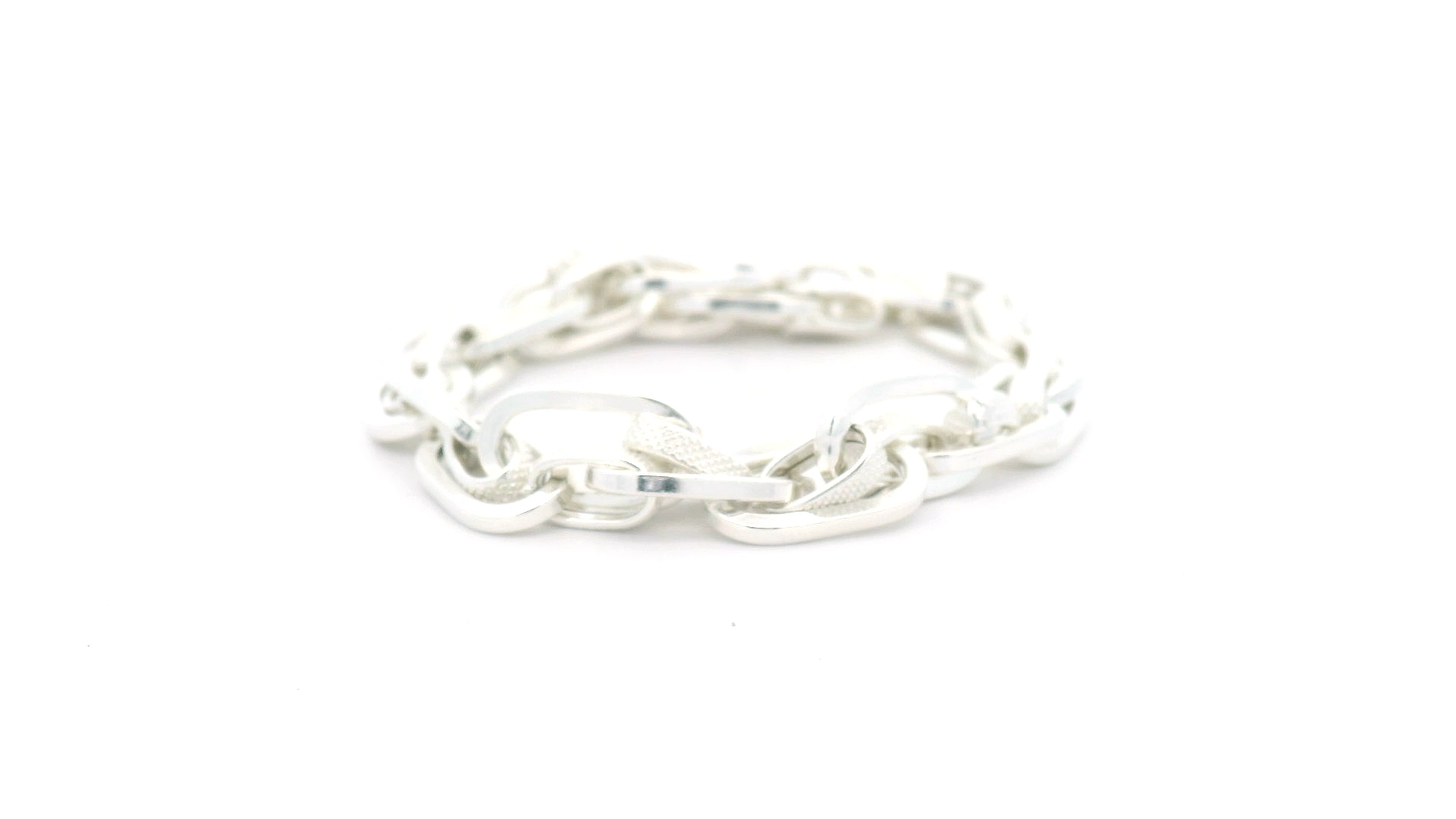 Mens Stainless Steel Look Silver Chain Bracelet
