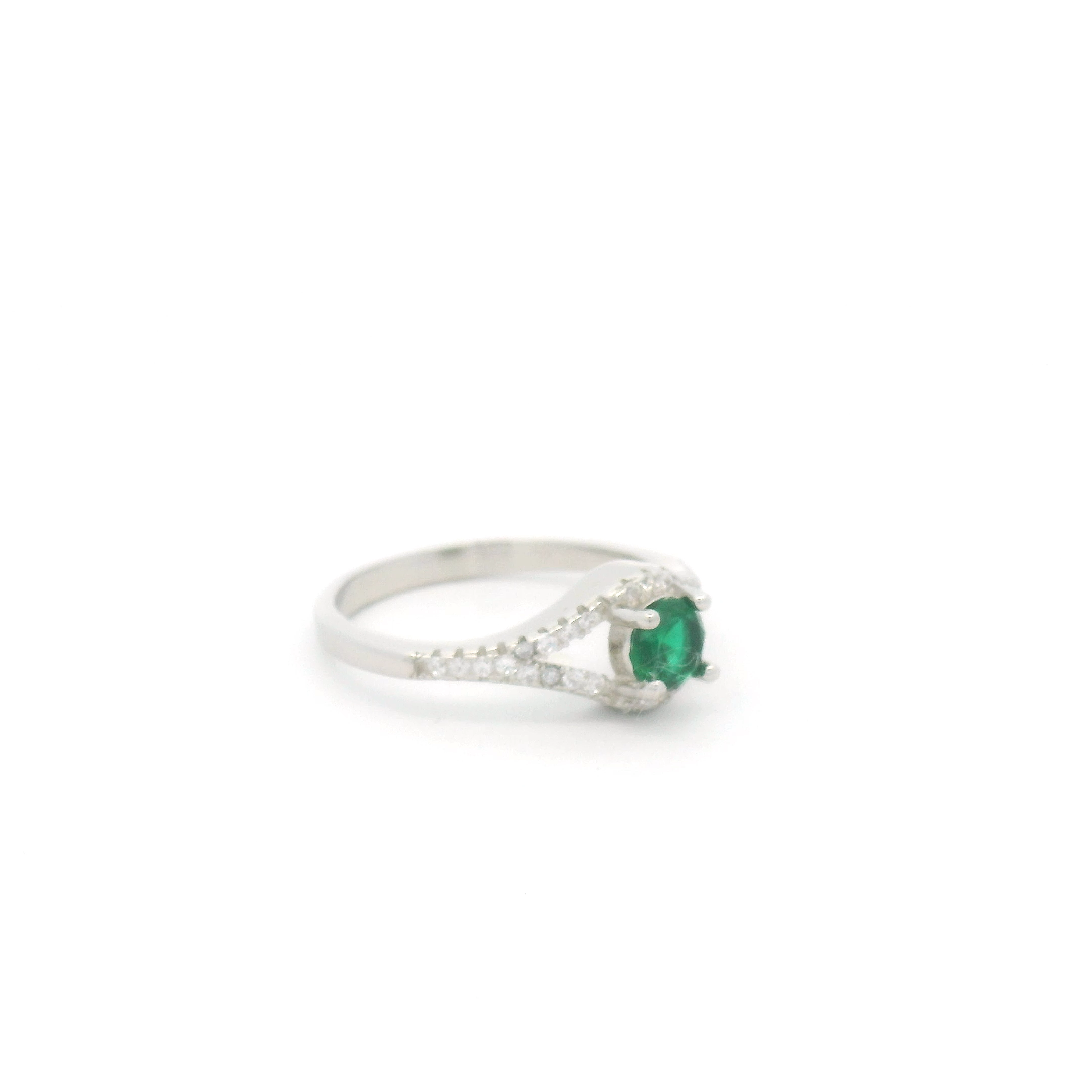 Emerald and Diamond Ring with Green Stone