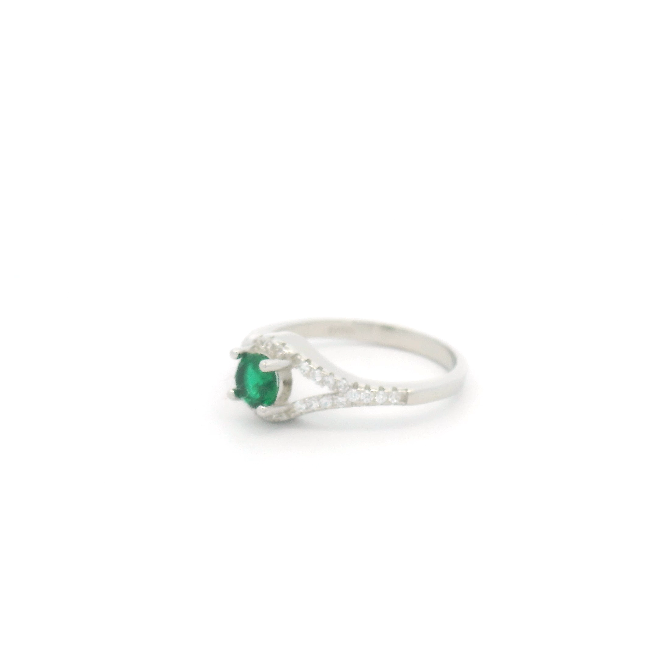 Emerald and Diamond Ring with Green Stone