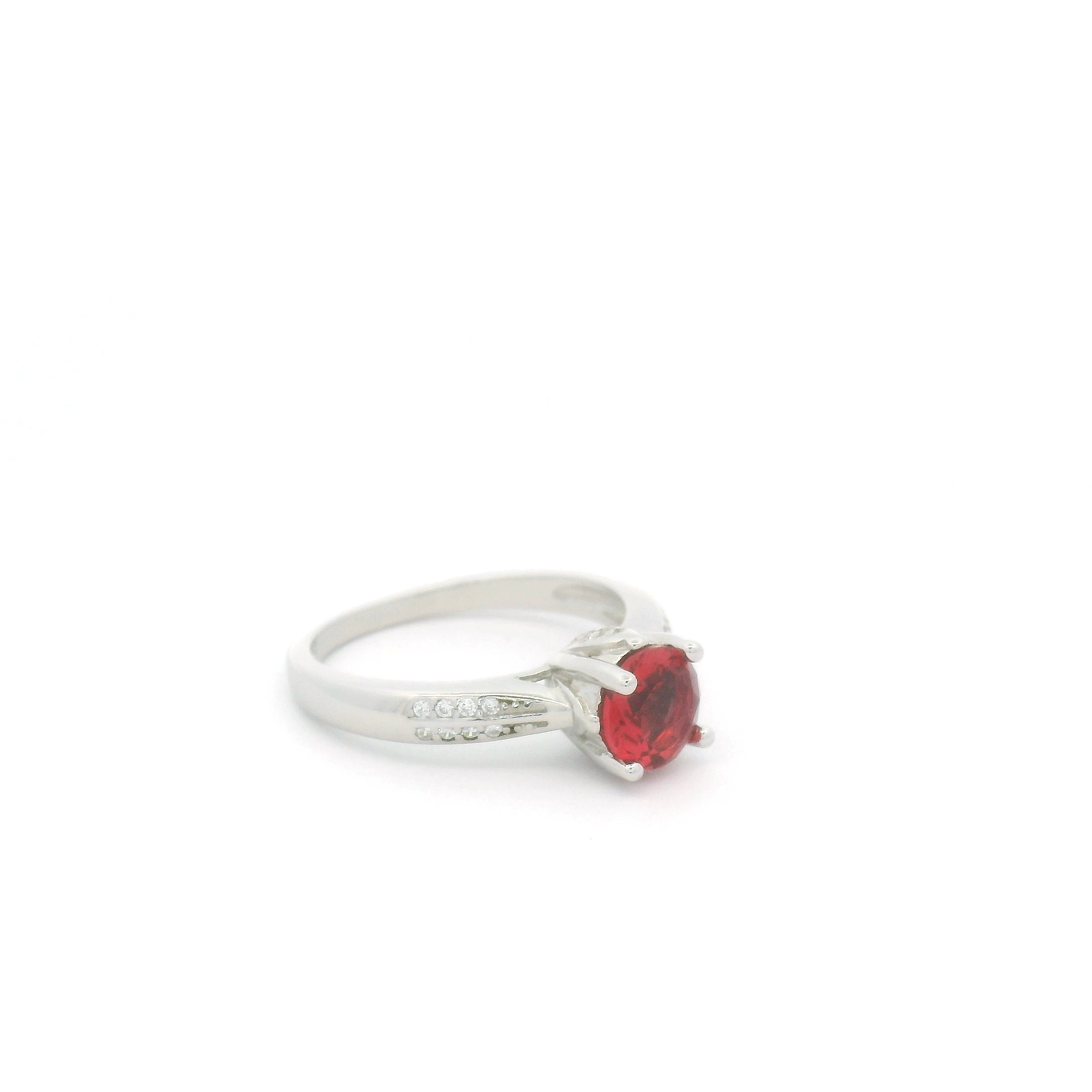 925 Silver Red Gemstone Ladies Ring
