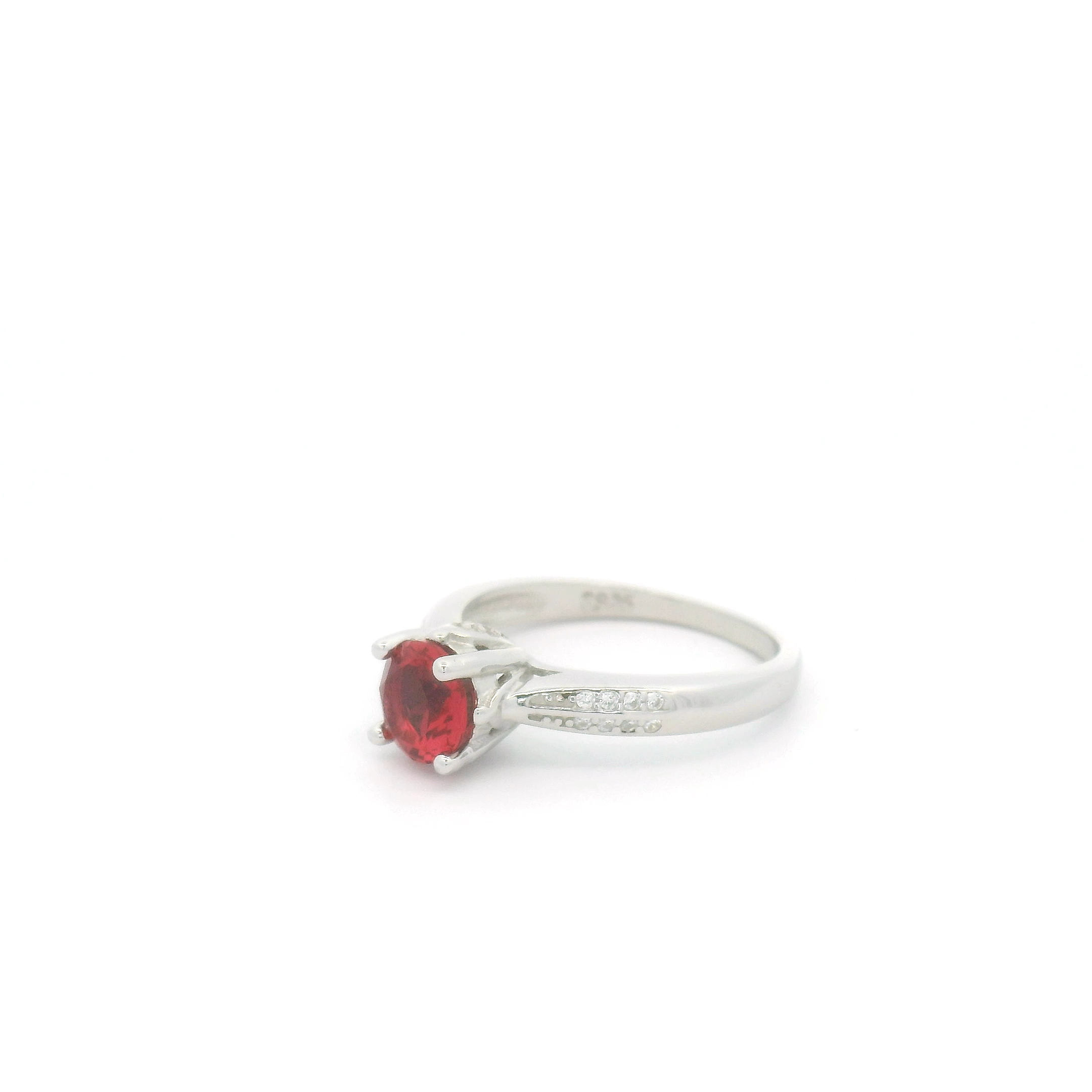 925 Silver Red Gemstone Ladies Ring