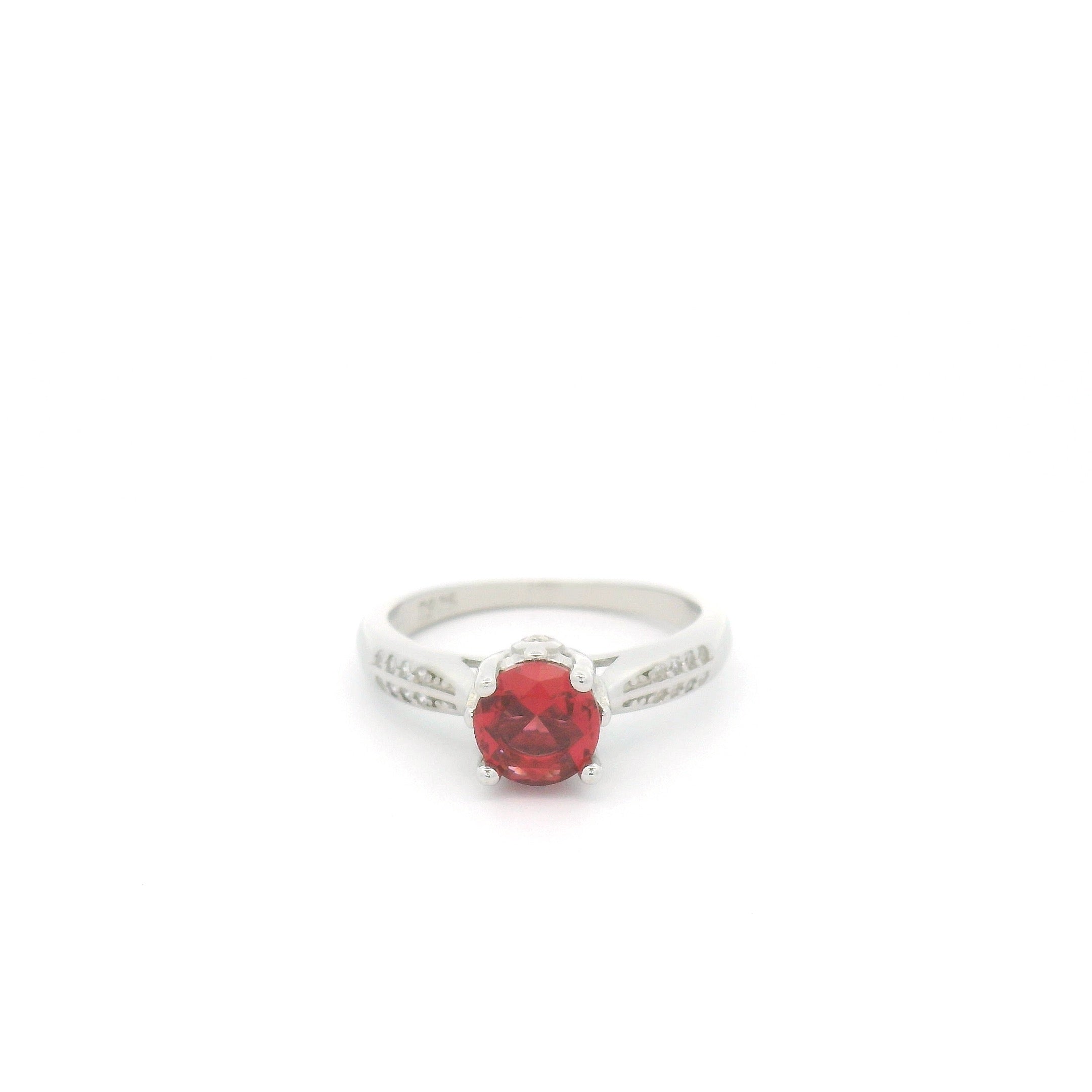 925 Silver Red Gemstone Ladies Ring